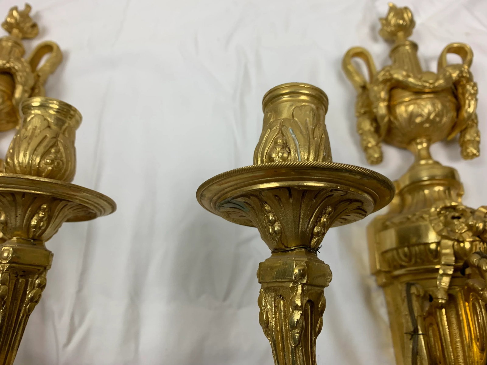 19th Century Neoclassical Style Gilt Bronze Sconces - a Pair - 12