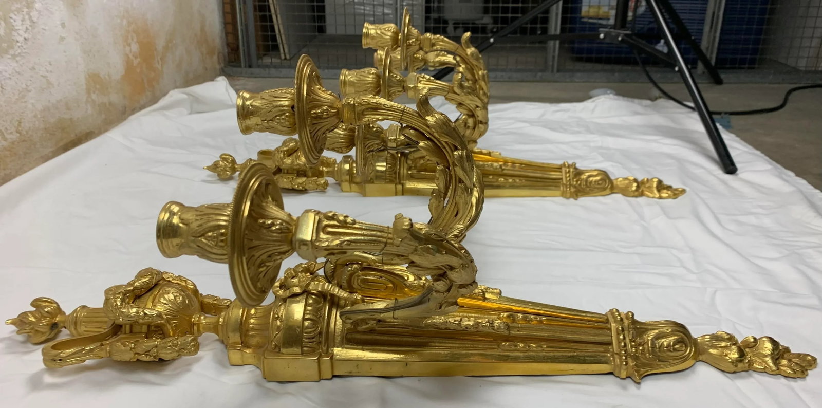 19th Century Neoclassical Style Gilt Bronze Sconces - a Pair - 9
