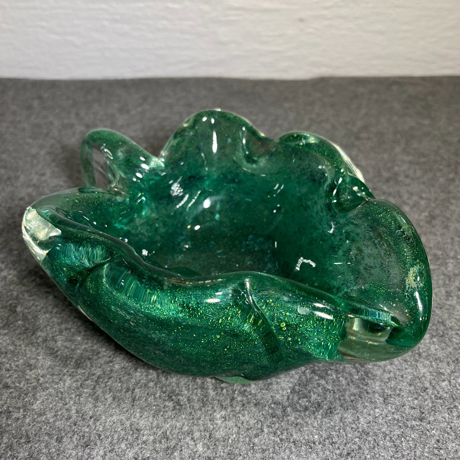 Mid 20th Century Barovier Murano Attributed Green Glass Dish/Ashtray - 11