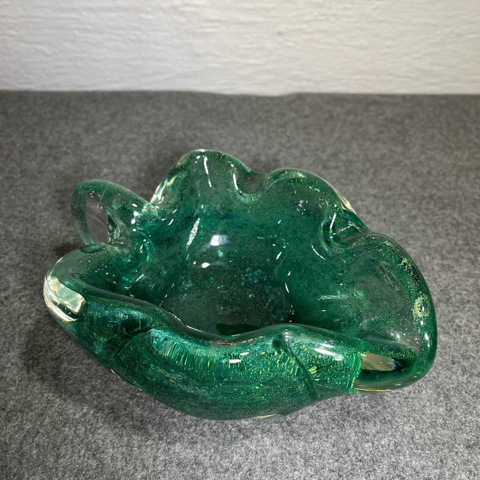 Mid 20th Century Barovier Murano Attributed Green Glass Dish/Ashtray - 2