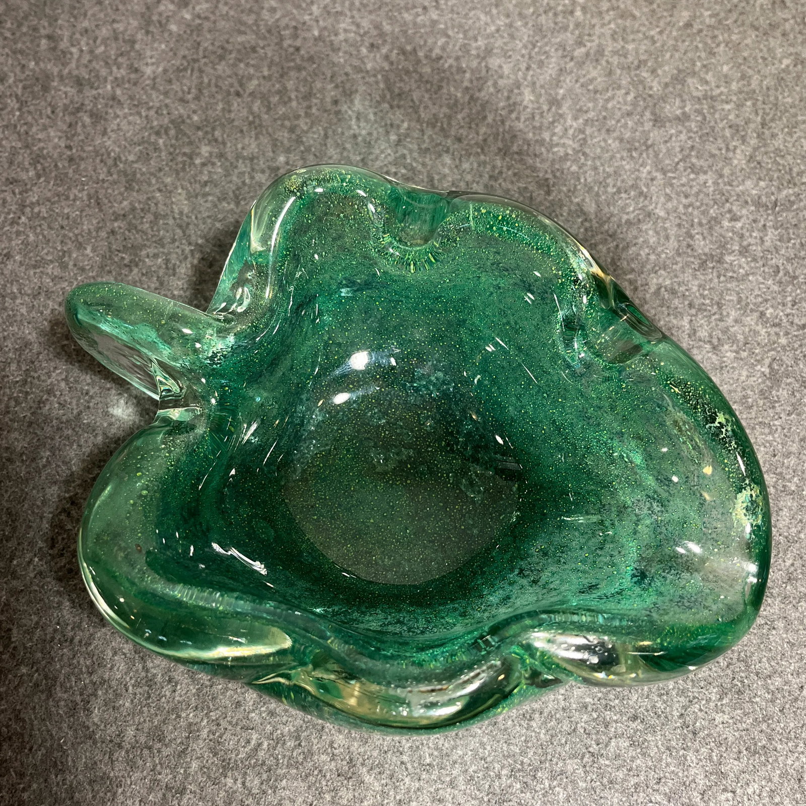 Mid 20th Century Barovier Murano Attributed Green Glass Dish/Ashtray - 6