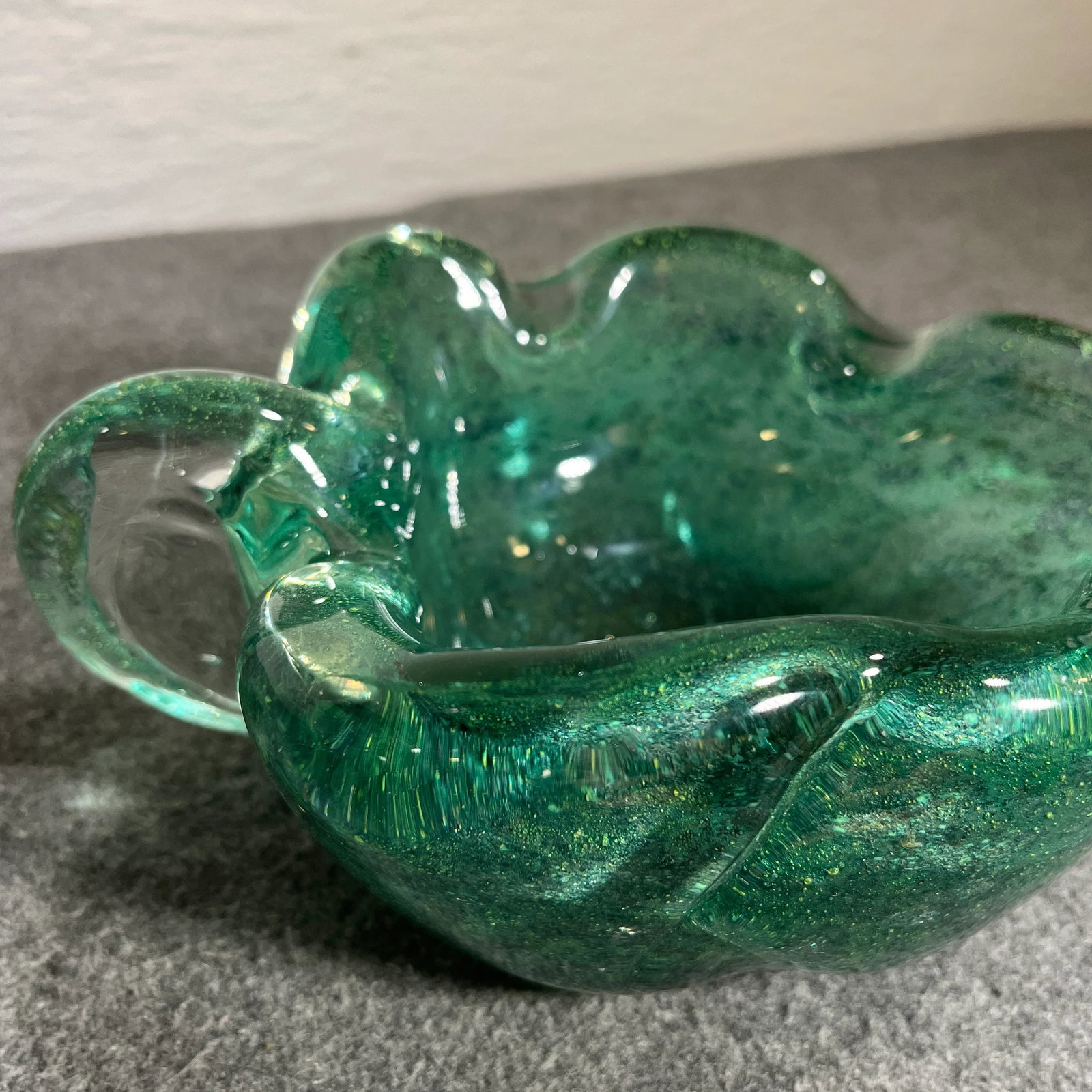 Mid 20th Century Barovier Murano Attributed Green Glass Dish/Ashtray - 7