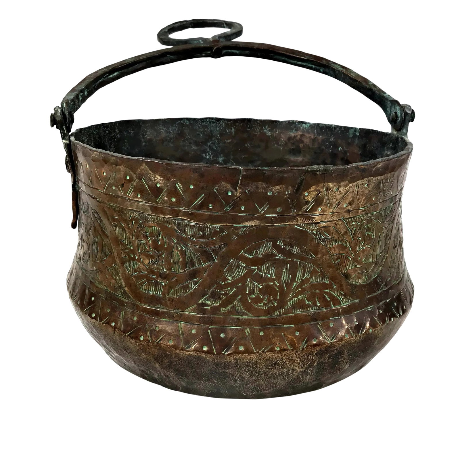Vintage Mid Century Etched Solid Copper Pot (1 of 12)