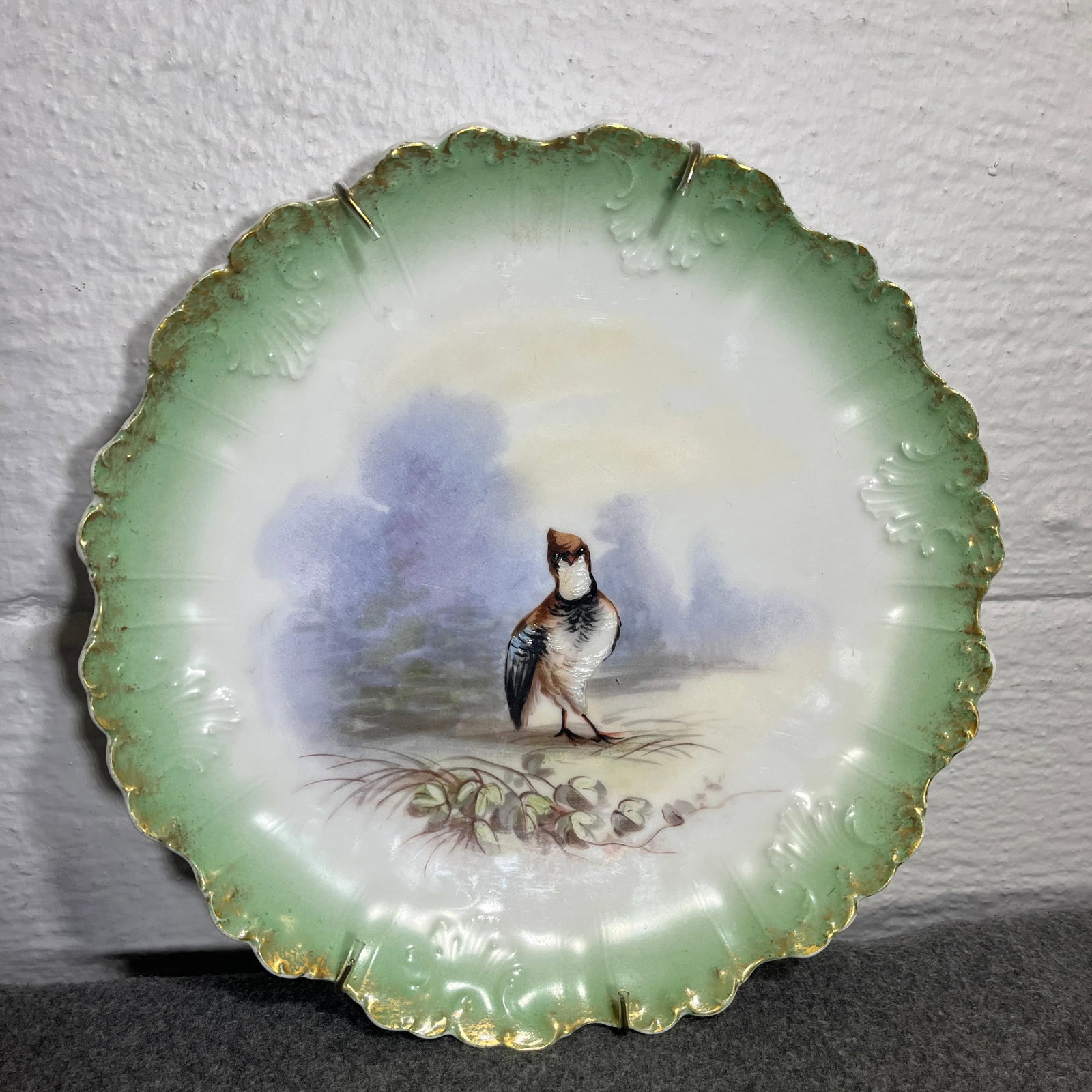 Pair of Antique L S & S Limoges Wall/Cabinet Plates - 3
