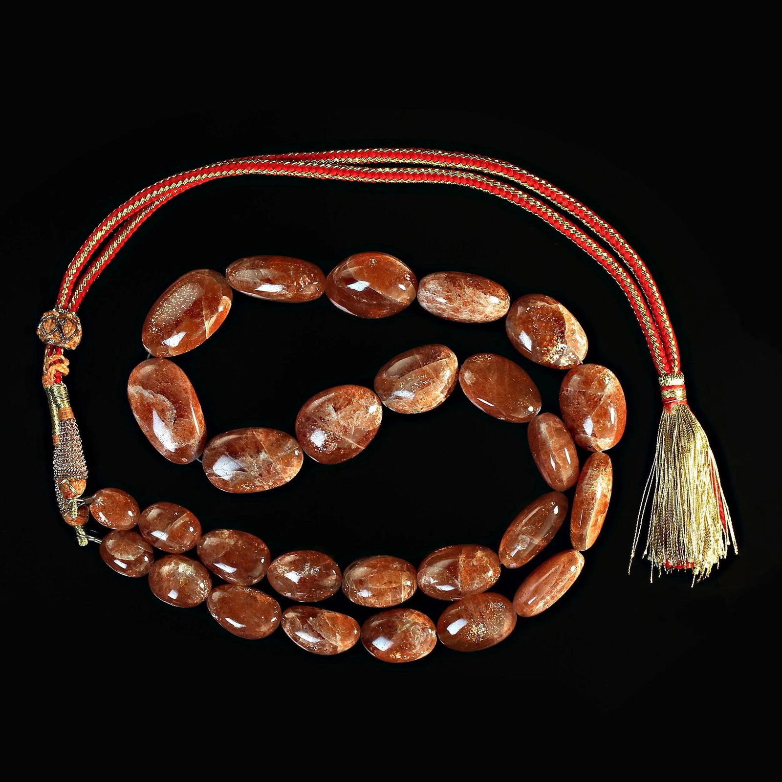 Graduated African Sunstone Necklace - 4