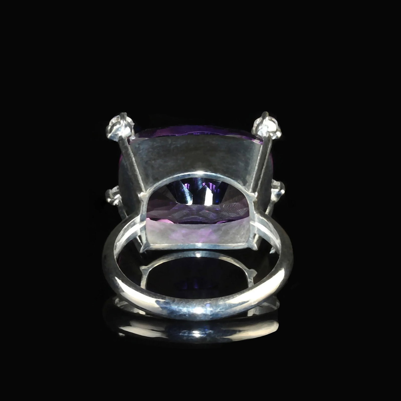 AJD Contemporary Scintillating Amethyst and White Zircon Ring Size 8 - 3