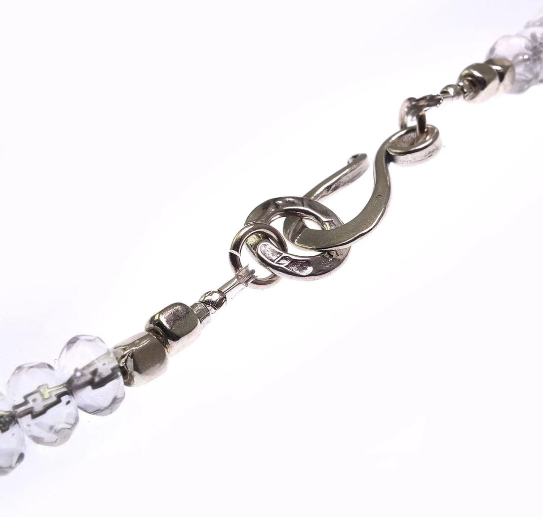 Choker Handmade Chocolate Moonstone and Clear Crystal Necklace - 7