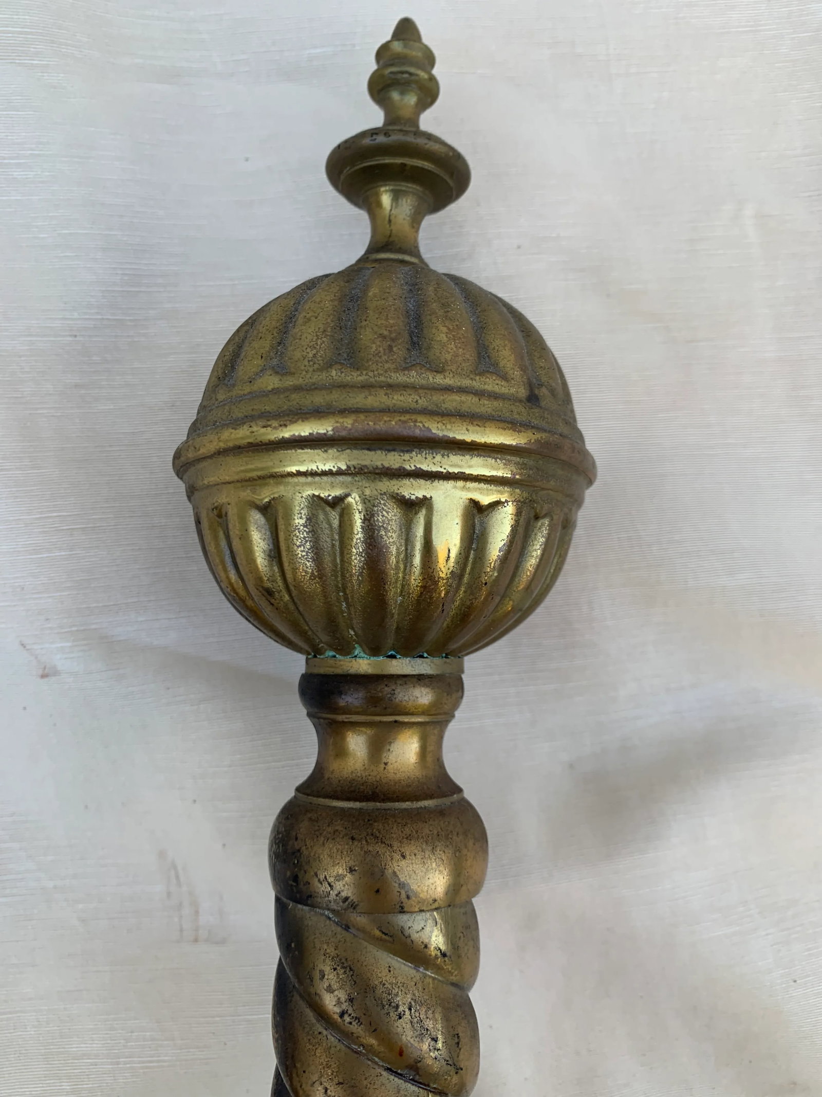 Vintage 1960s Wrought Iron and Brass Andirons- a Pair - 8