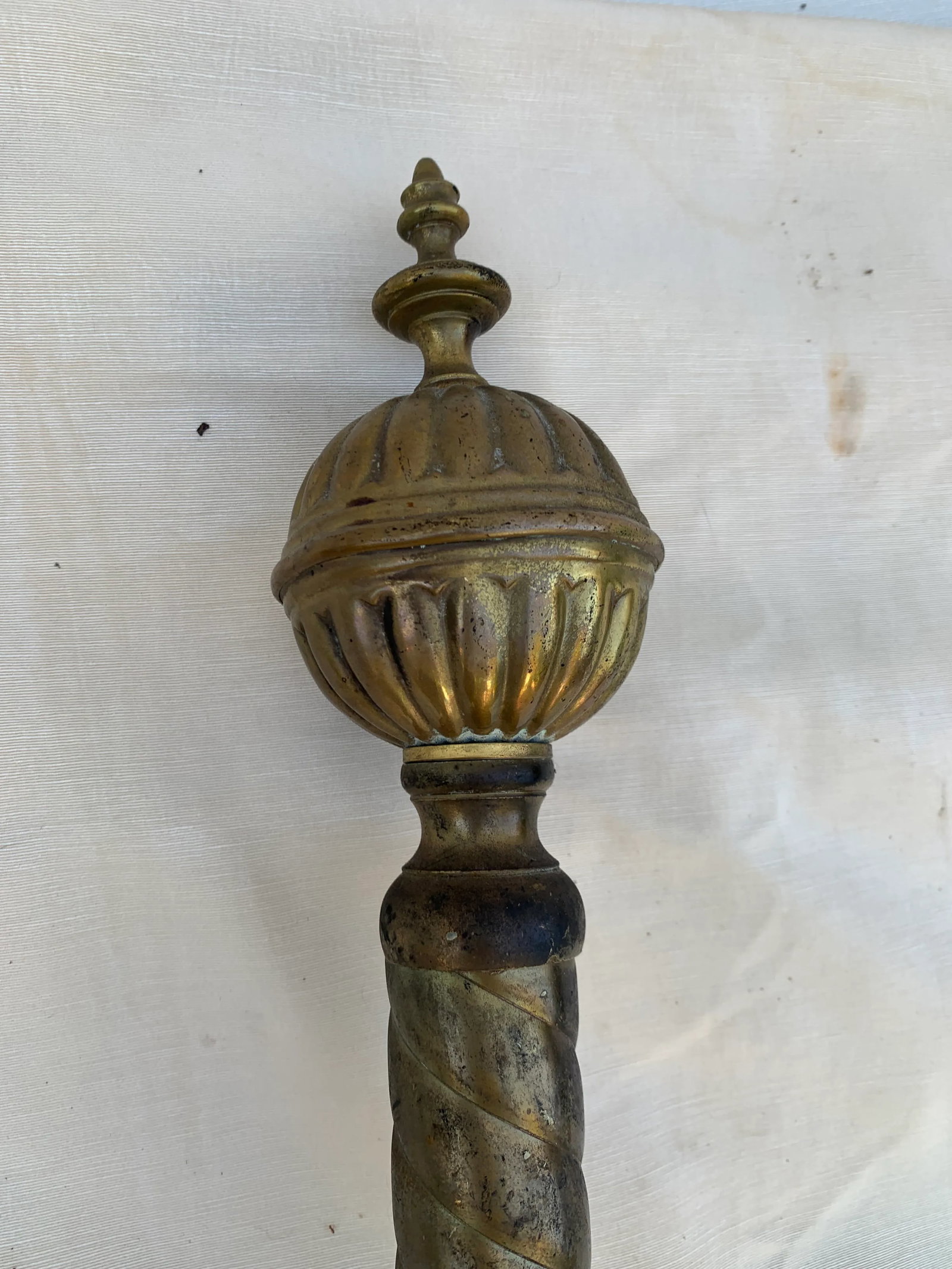 Vintage 1960s Wrought Iron and Brass Andirons- a Pair - 9