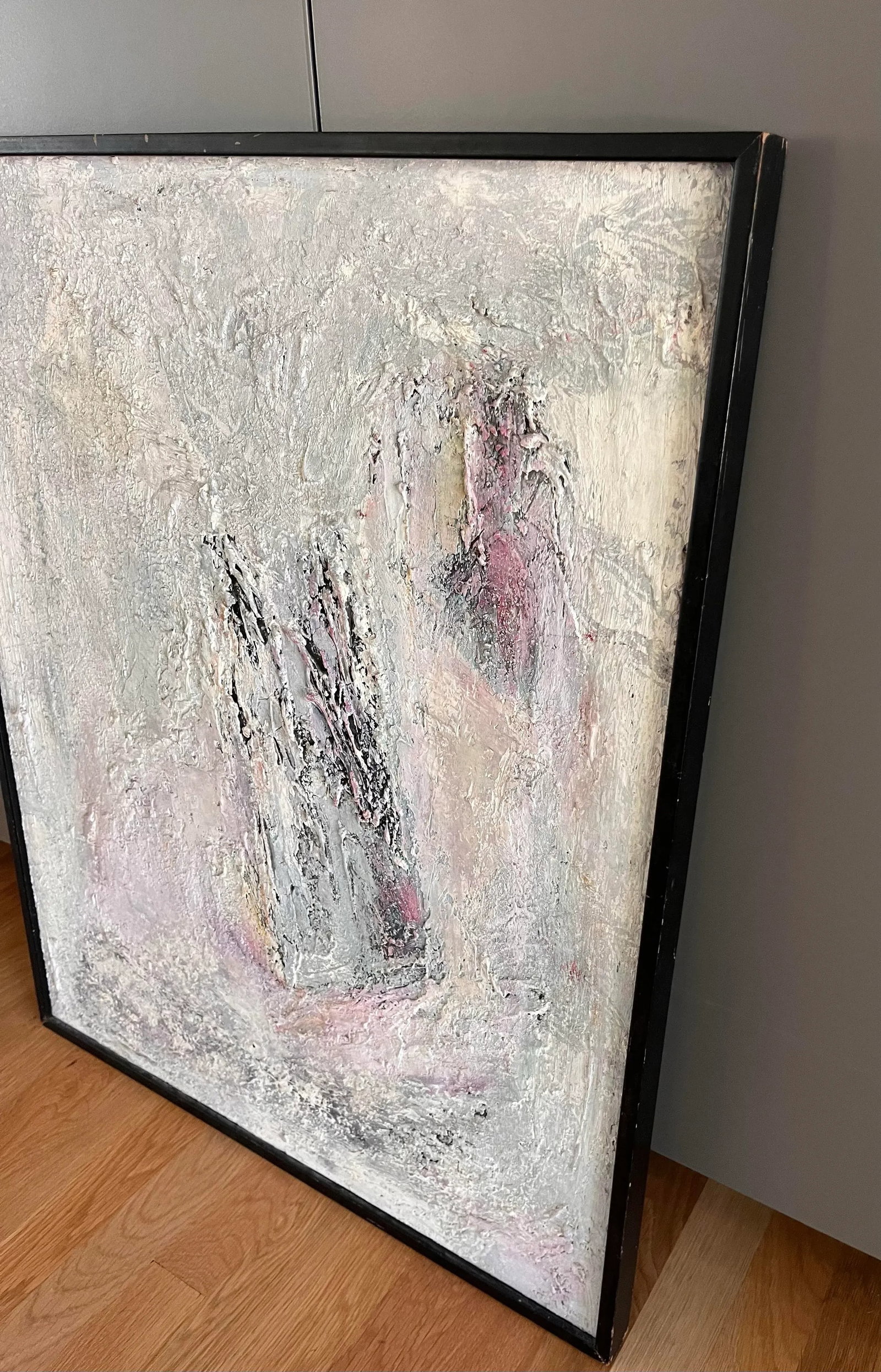Geri Taper (Braunstein) 1968 Abstract Acrylic Painting Titled 'Hidden Image' - 6