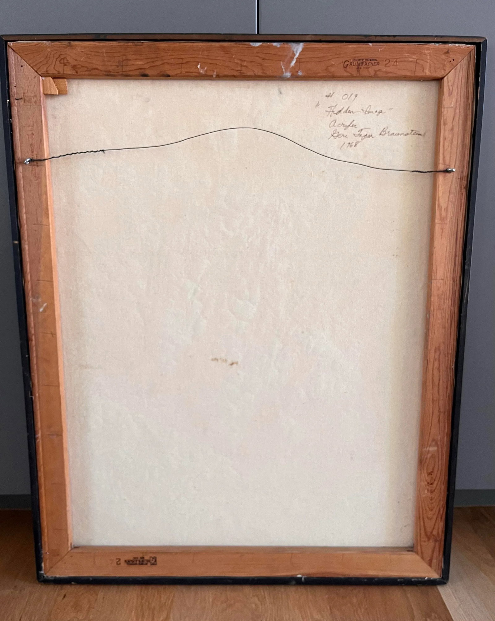 Geri Taper (Braunstein) 1968 Abstract Acrylic Painting Titled 'Hidden Image' - 8
