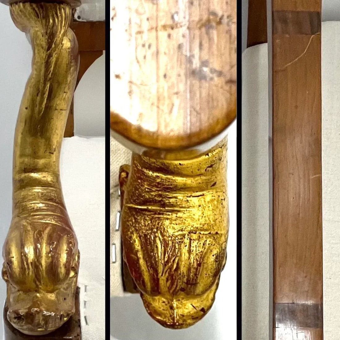 Early 19th Century Empire Bench - Carved - Gilt Dolphin Arms - 9