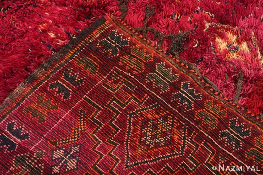 Nazmiyal Collection Vintage Folk Art Purple Moroccan Rug - 4