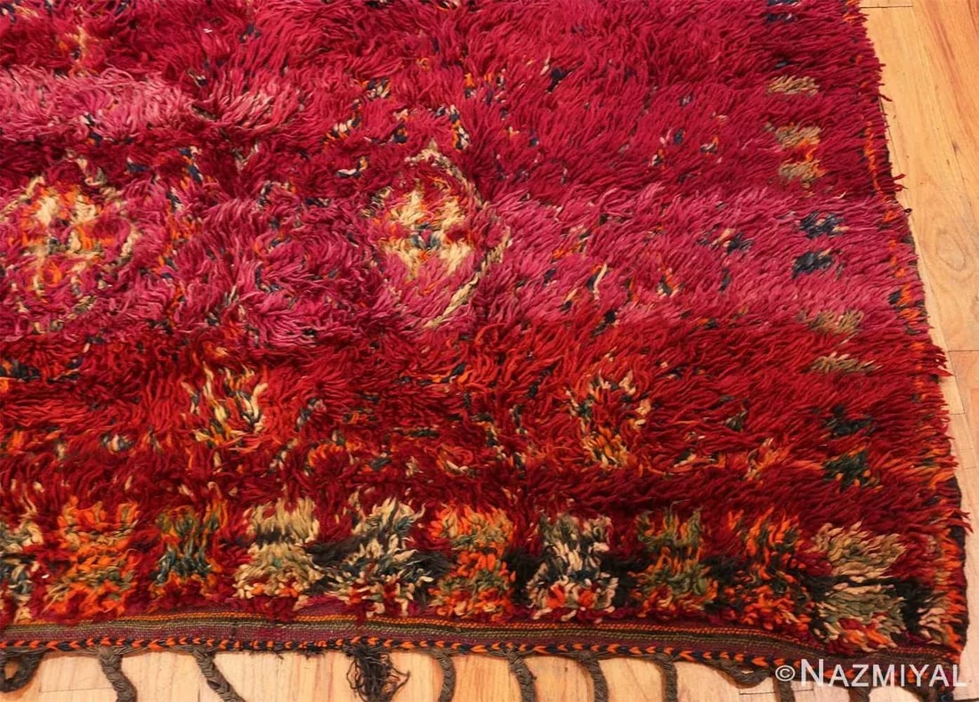 Nazmiyal Collection Vintage Folk Art Purple Moroccan Rug - 7