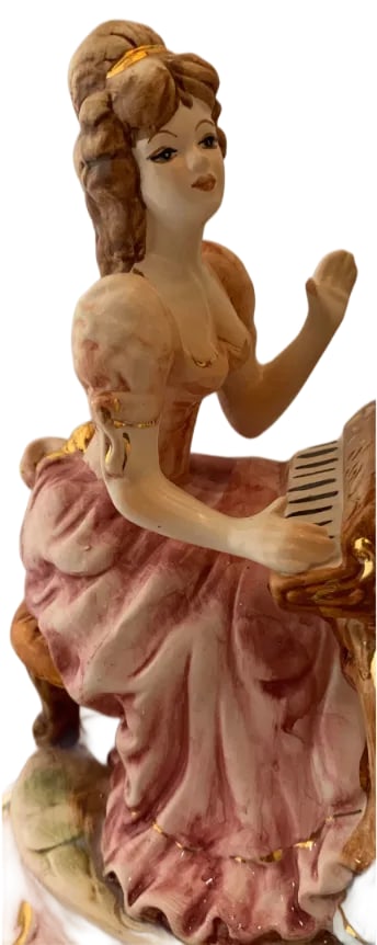 Mid-Century Capodimonte Porcelain Table Lamp - Musical Trio - 3