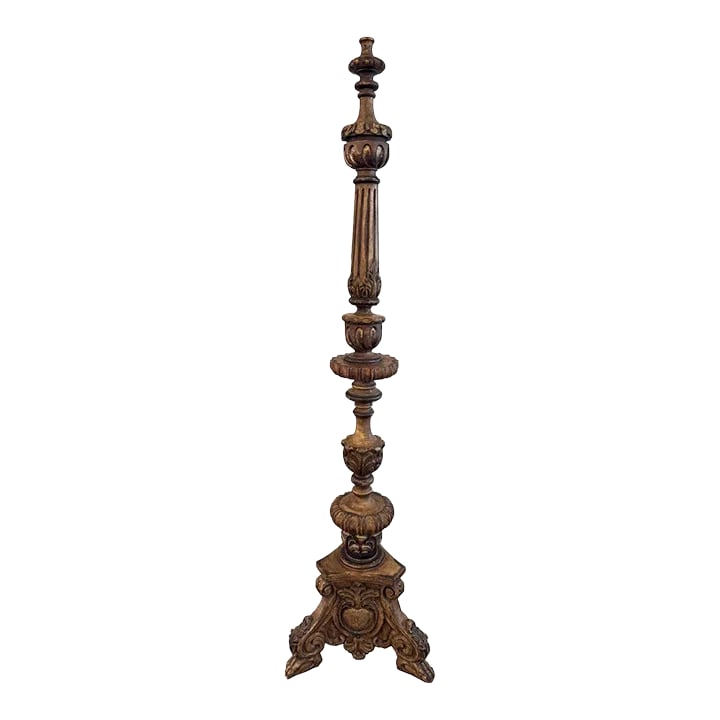 Vintage Hand Carved Wooden 74" Tall Sculptural Decor: Dimensions: 18" W x 18" D x 74" H Add a touch of timeless elegance to your space with this hand-carved wooden sculpture, standing an impressive 74 inches tall. Crafted in Victorian style with a