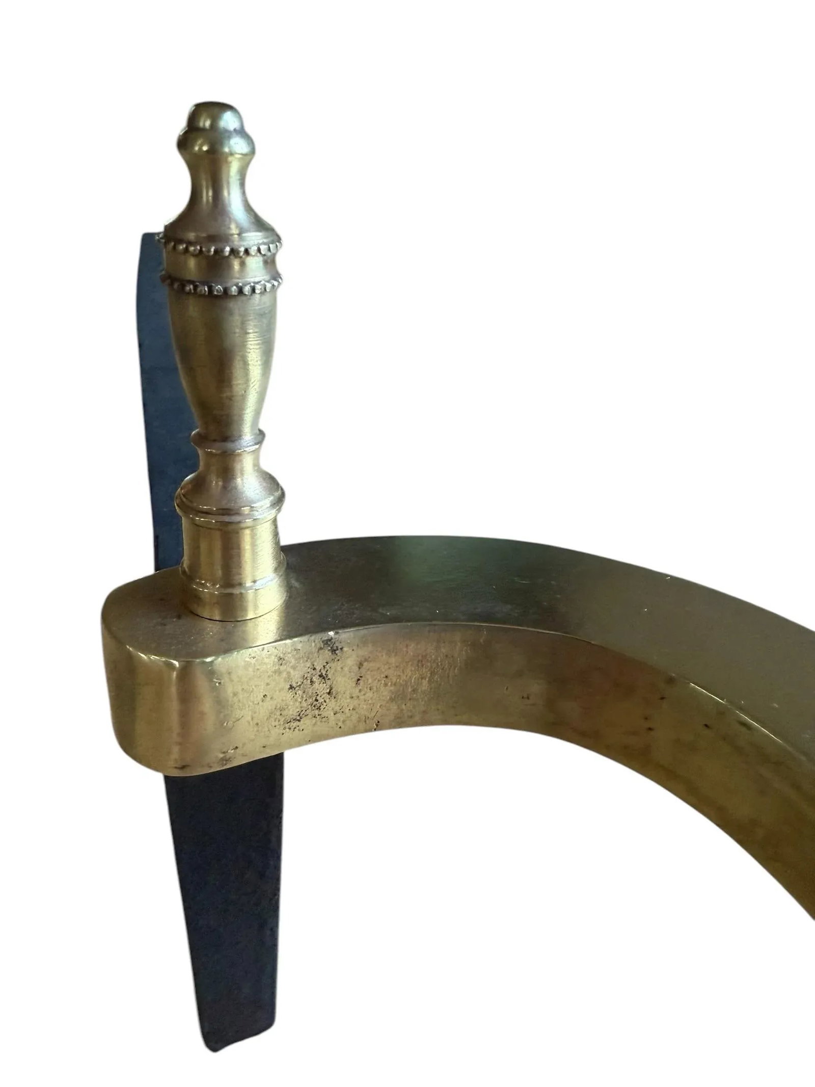 Restored Chippendale Style Vintage Brass Andirons- A Pair - 8