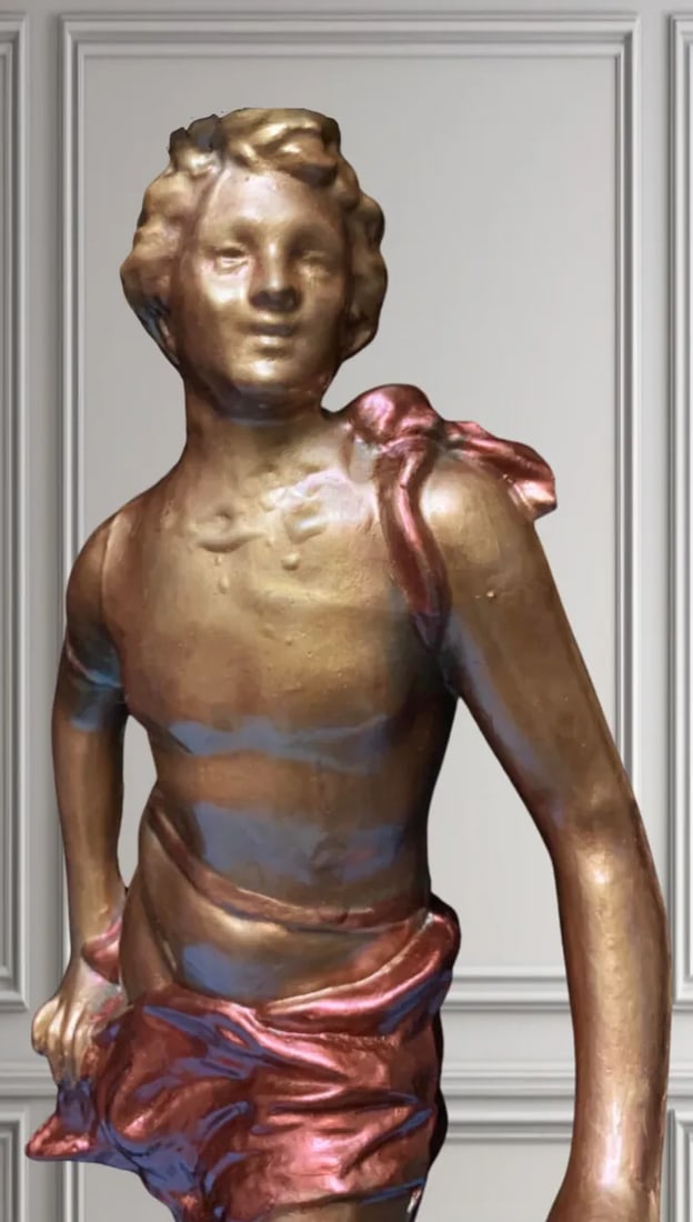 Vintage Sculptural Table Lamp: Apollo Holding a Lyre - 2