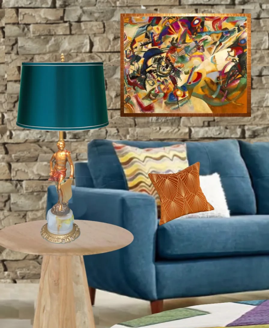 Vintage Sculptural Table Lamp: Apollo Holding a Lyre - 4