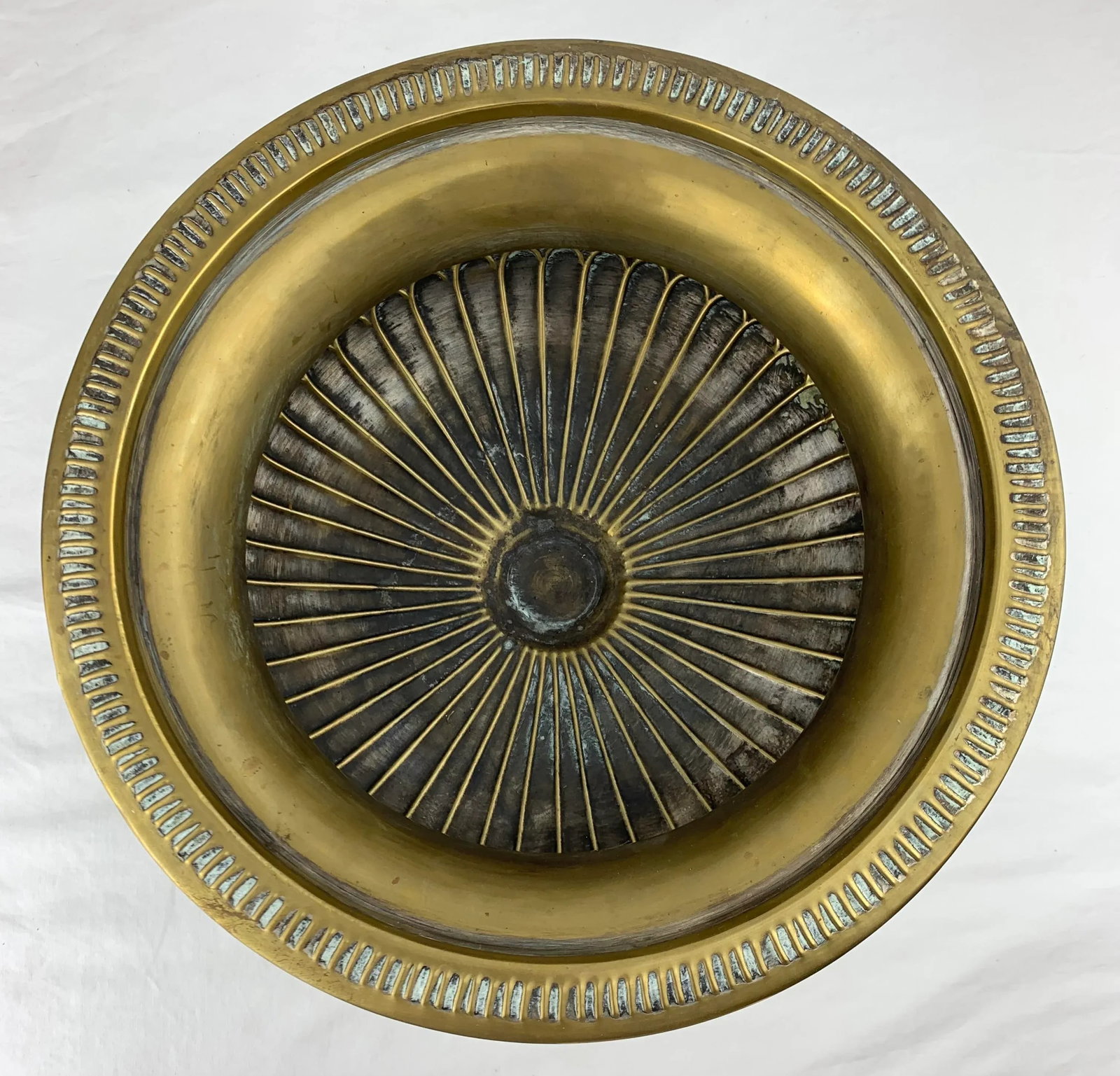 Vintage Neoclassical Brass Pedestal Urn - 6