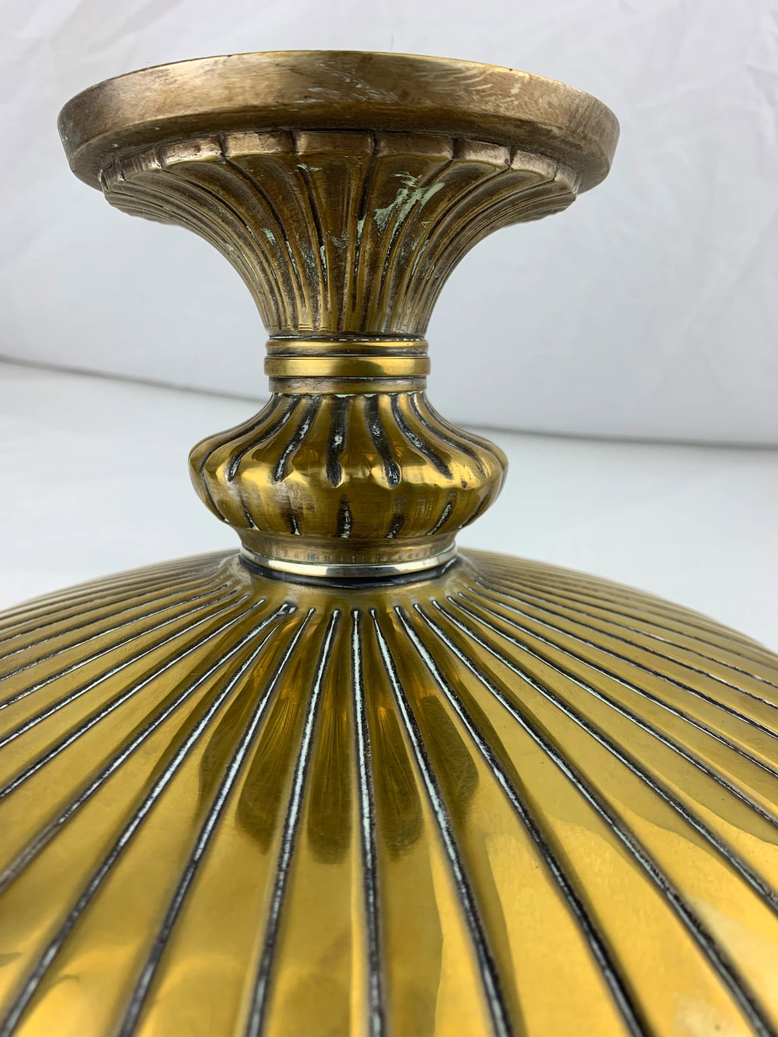 Vintage Neoclassical Brass Pedestal Urn - 8