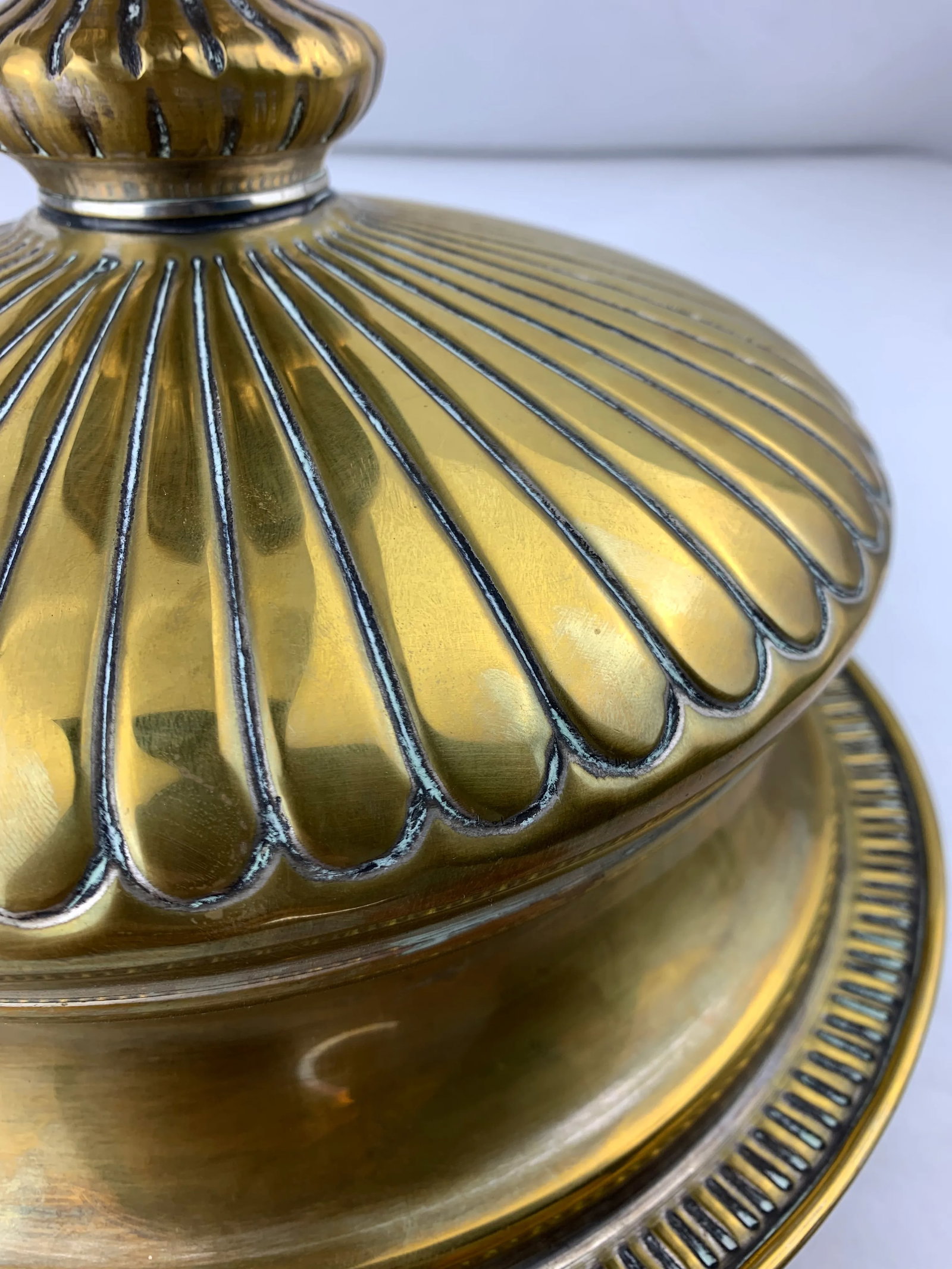 Vintage Neoclassical Brass Pedestal Urn - 9