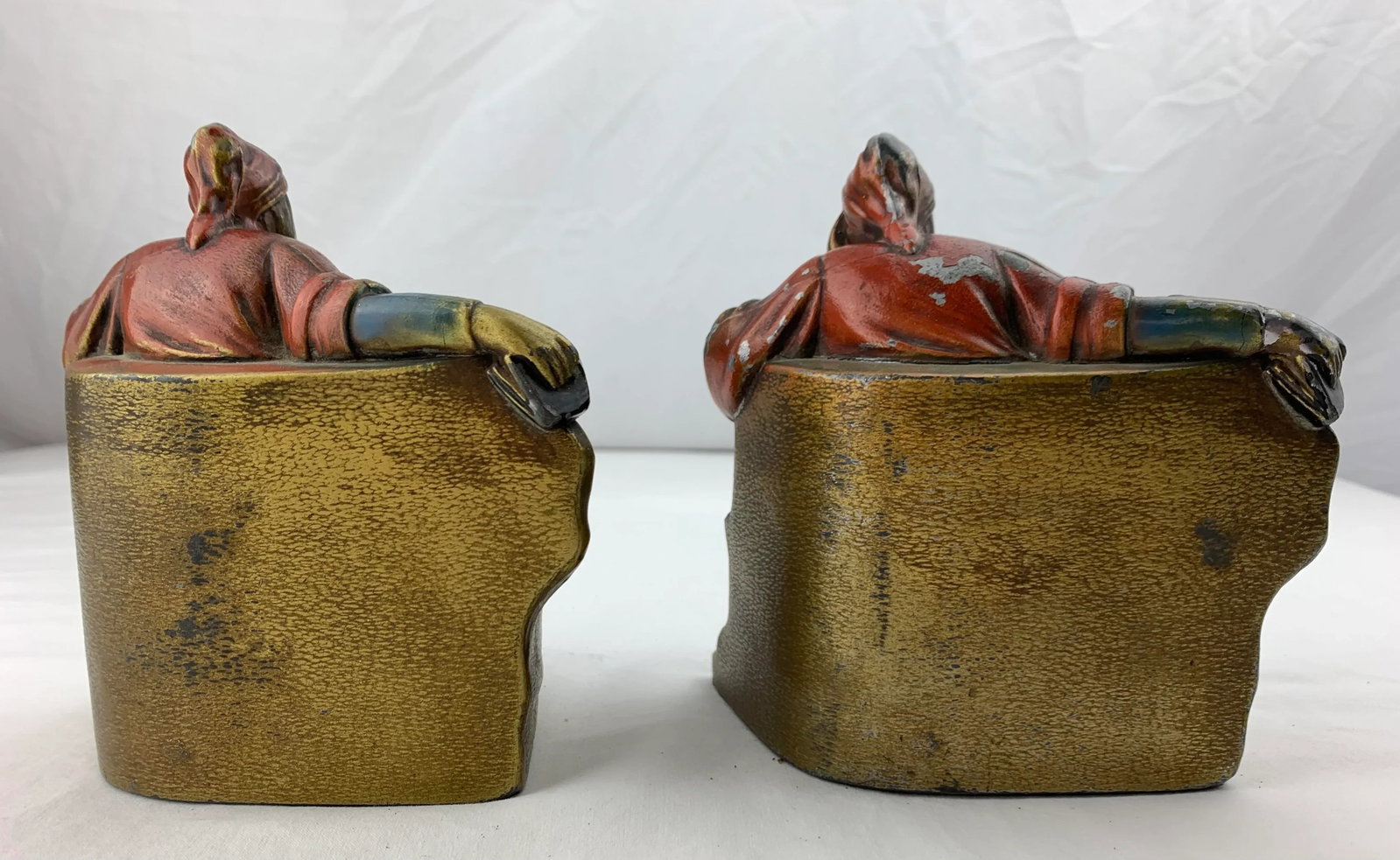 1930s American Cold-Painted Spelter Figural Bookends- a Pair - 6