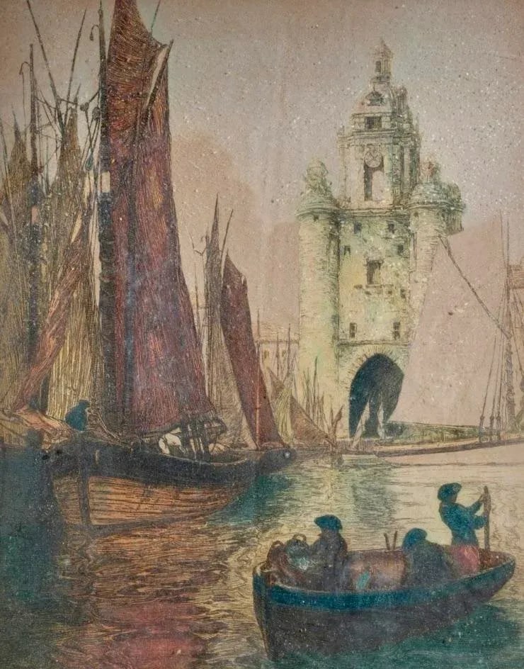 Early 20th Century Framed Antique Lithograph by Julien Lacaze - 2