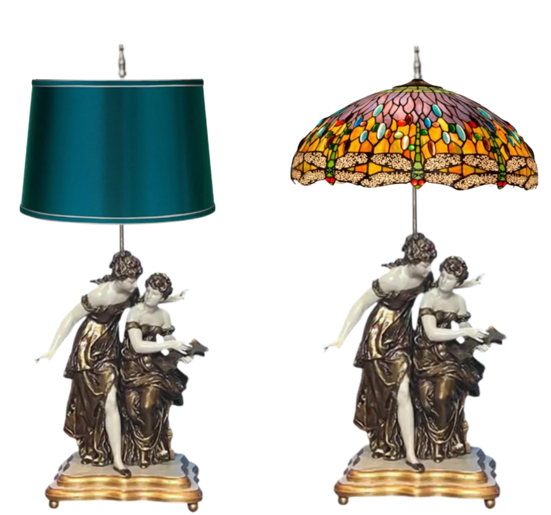 Vintage Sculptural Moreau Table Lamp- Maidens - 4