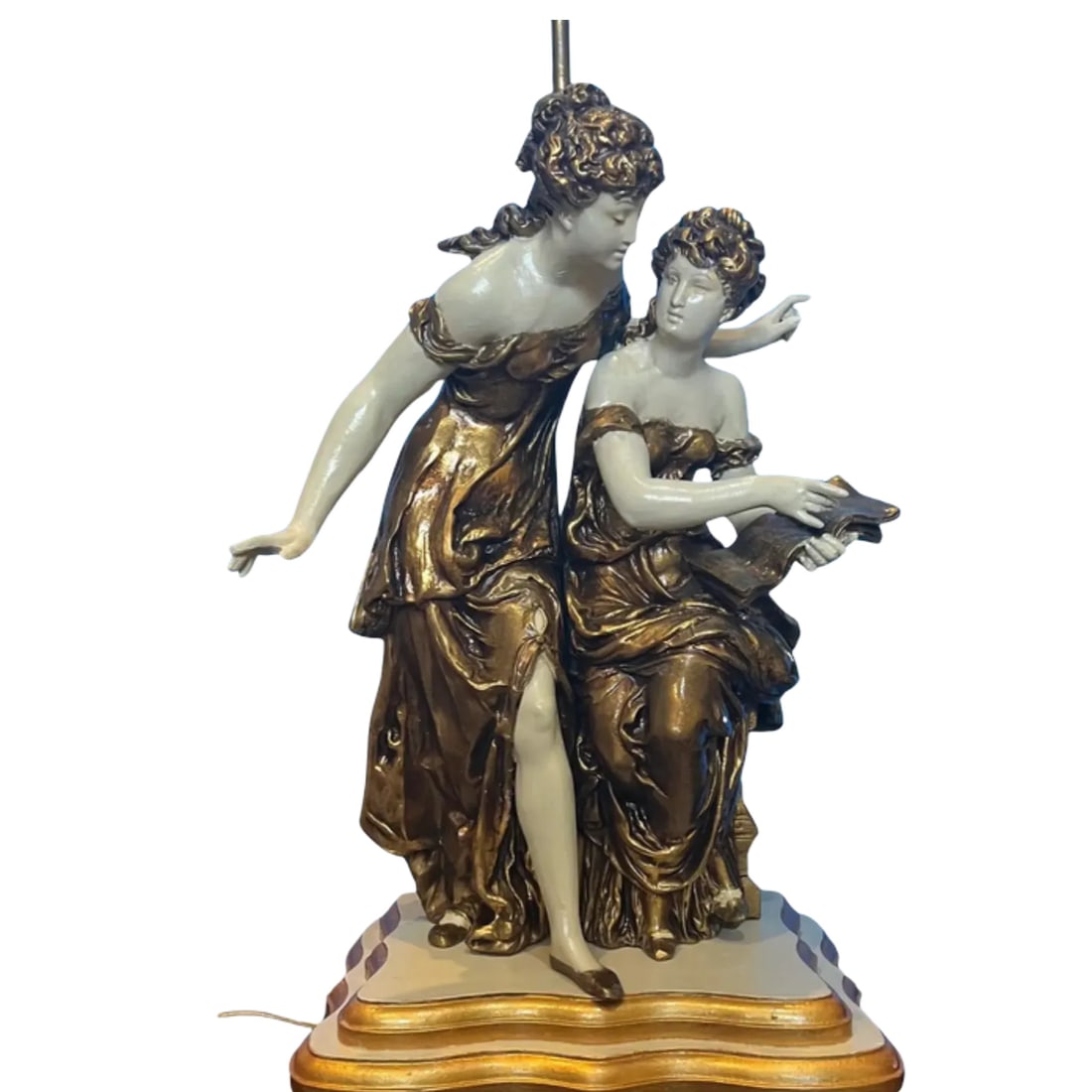 Vintage Sculptural Moreau Table Lamp- Maidens - 7