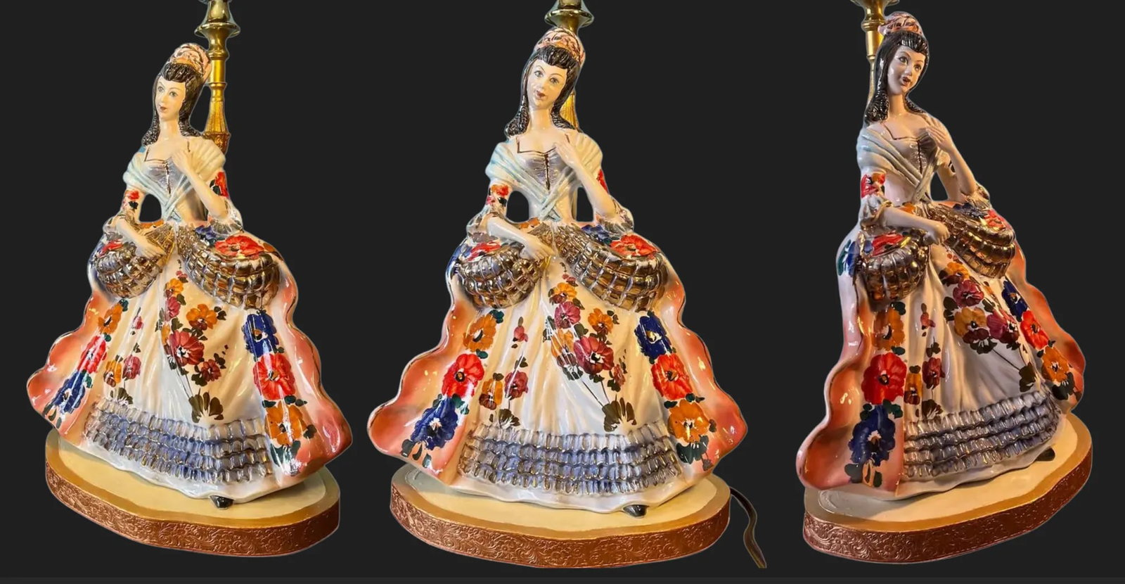 Capodimonte Porcelain Aristocratic Young Lady Table Lamp - 10