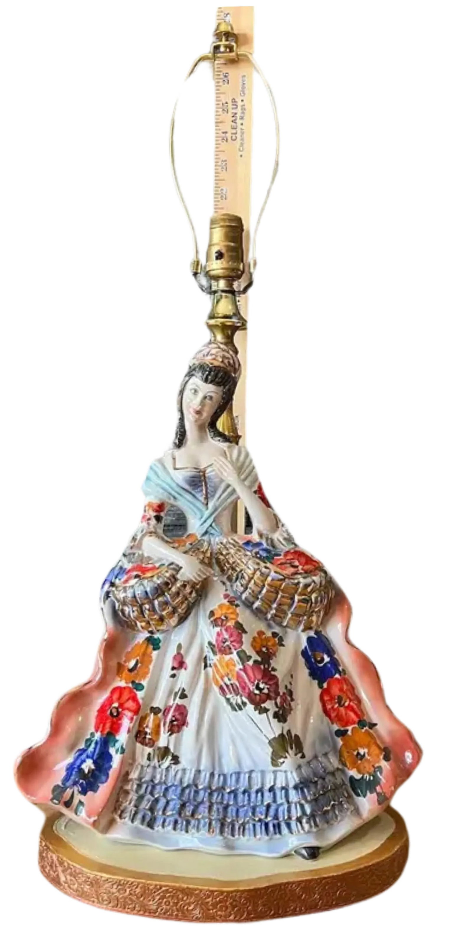 Capodimonte Porcelain Aristocratic Young Lady Table Lamp - 12