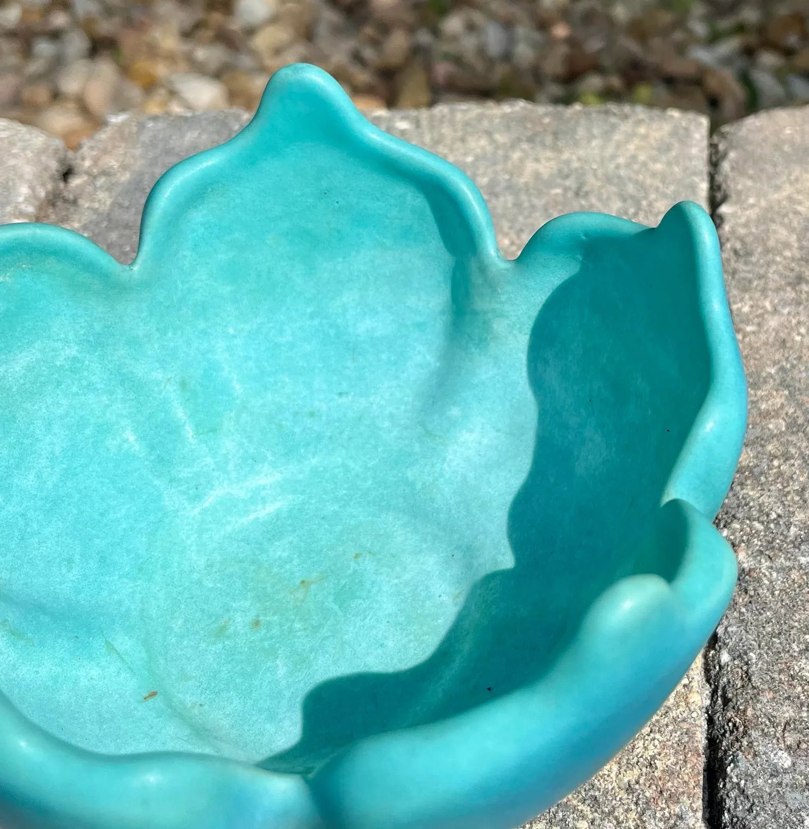 Mid 20th Century Van Briggle Pottery Turquoise Lotus Form Bowl - 3