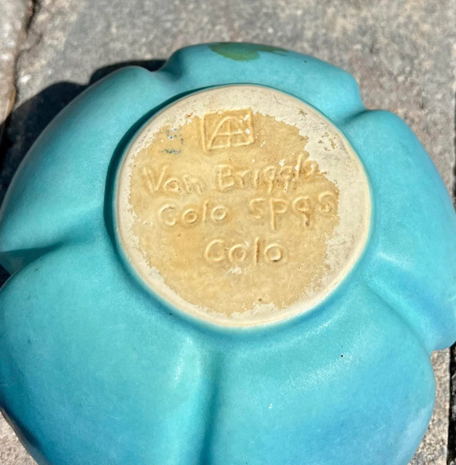 Mid 20th Century Van Briggle Pottery Turquoise Lotus Form Bowl - 6