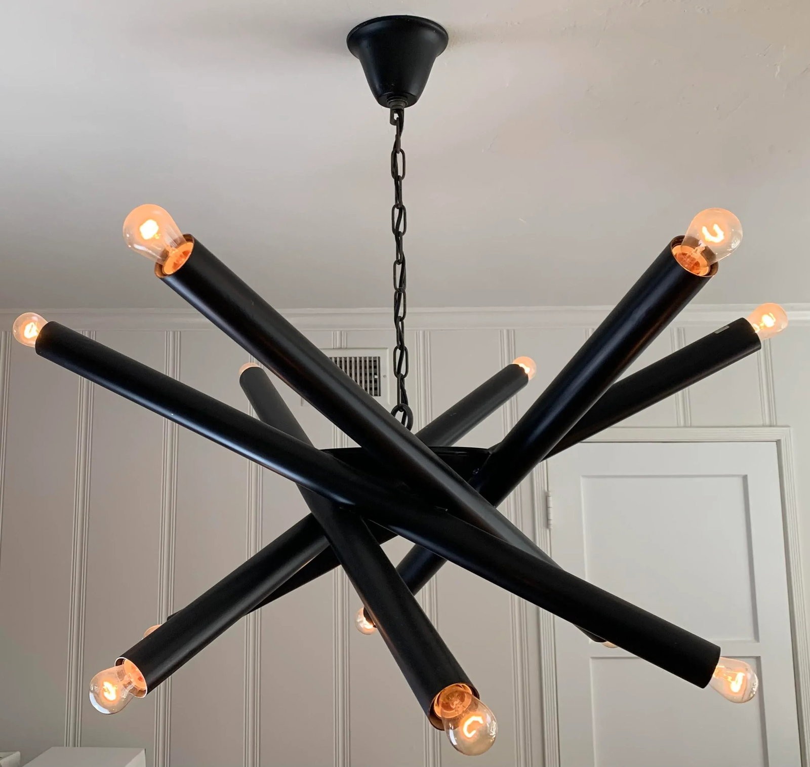 Tubular Sputnik Style Metal Chandelier - 3