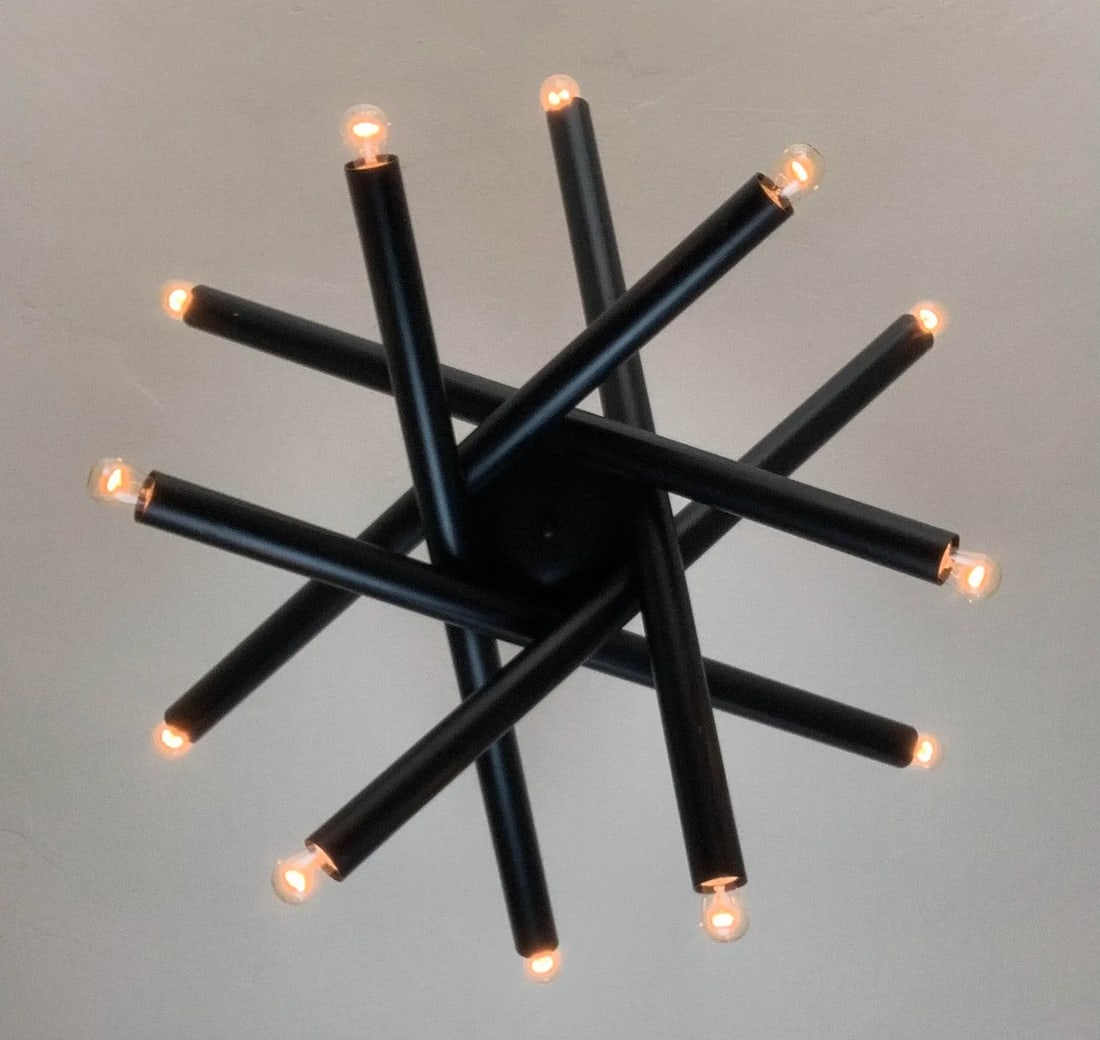 Tubular Sputnik Style Metal Chandelier - 4