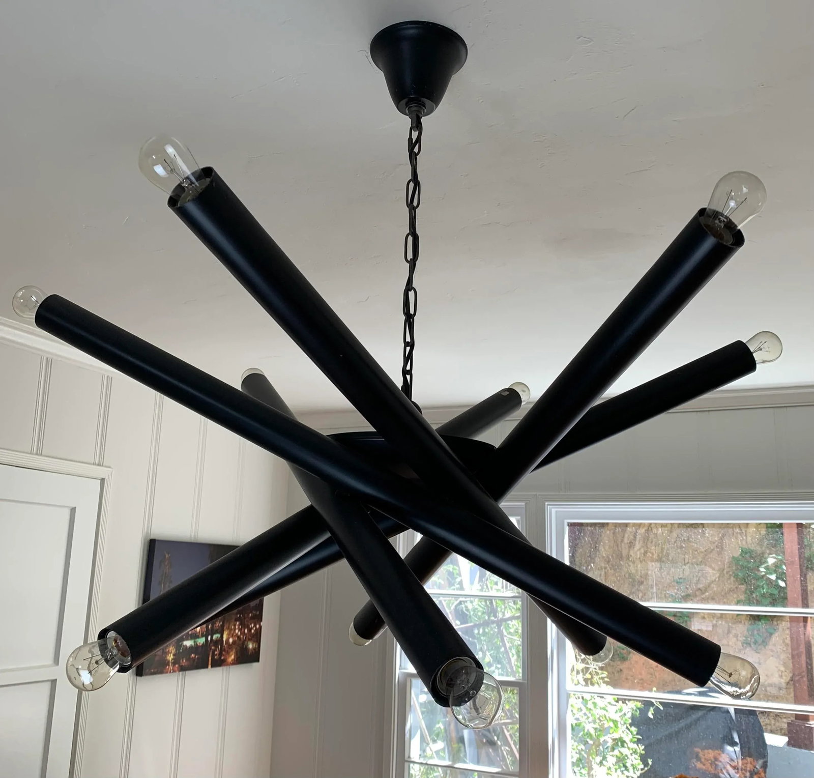 Tubular Sputnik Style Metal Chandelier - 8