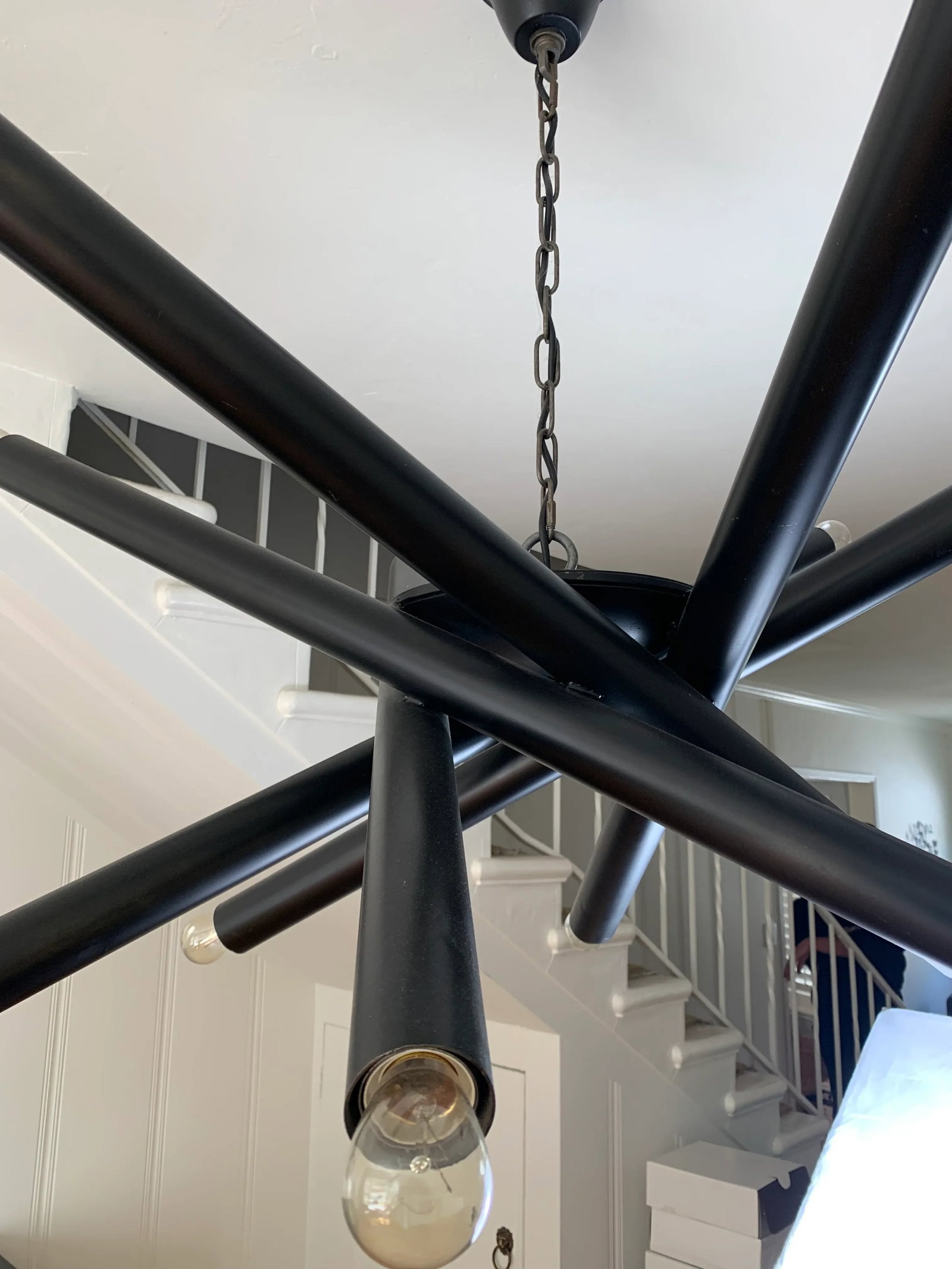 Tubular Sputnik Style Metal Chandelier - 9