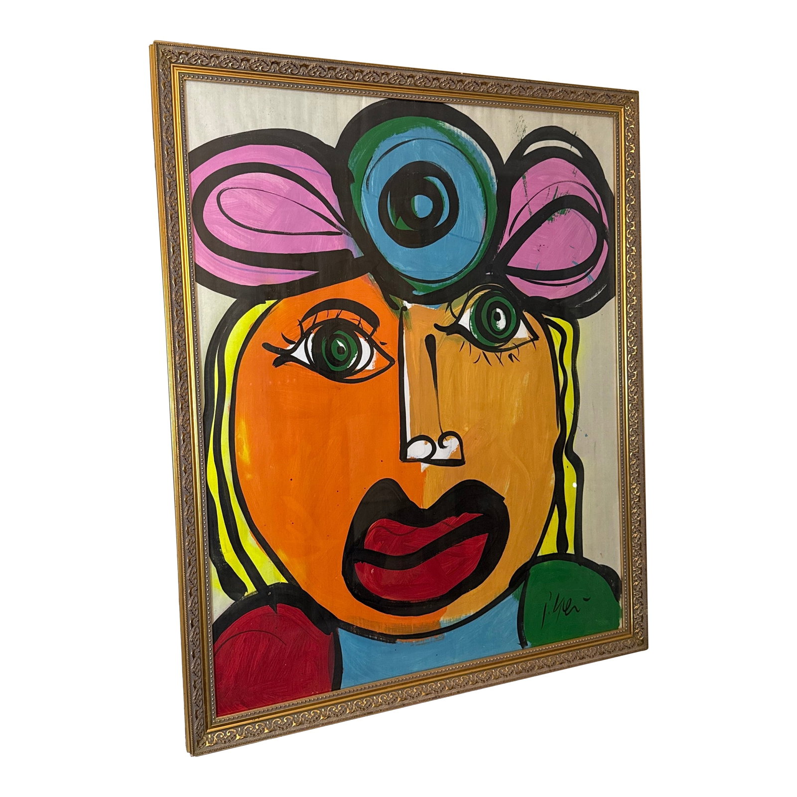 1970s Abstract Painting by Peter Keil, Framed: Peter Keil born (1942) is a German artist that focuses primarily on abstract expressionism. Keil painted with some of the greats including Joan MirÃ³, Pablo Picasso and Andy Warhol This Larg