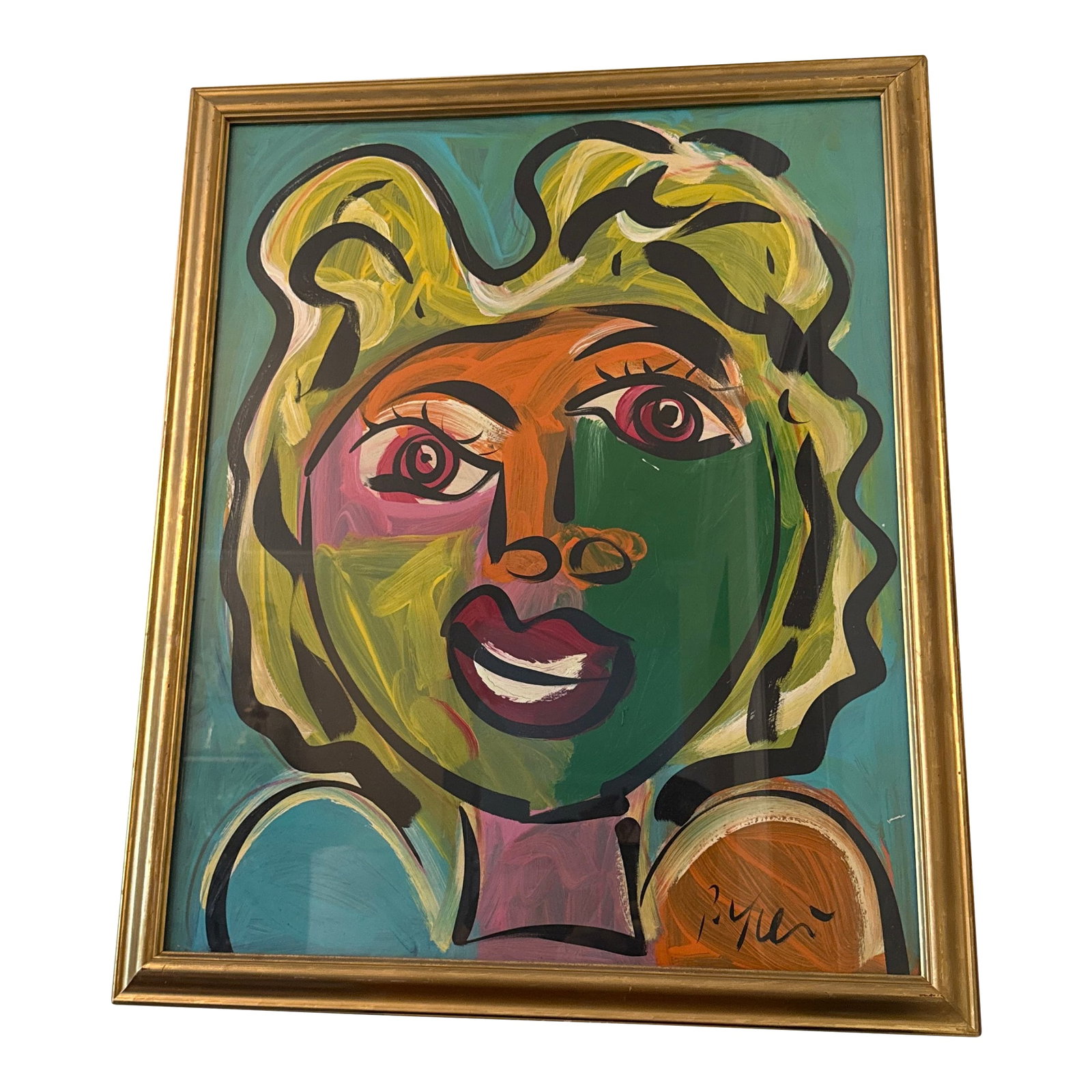 1970s Abstract Painting by Peter Keil, Framed: Peter Keil born (1942) is a German artist that focuses primarily on abstract expressionism. Keil painted with some of the greats including Joan MirÃ³, Pablo Picasso and Andy Warhol This Larg