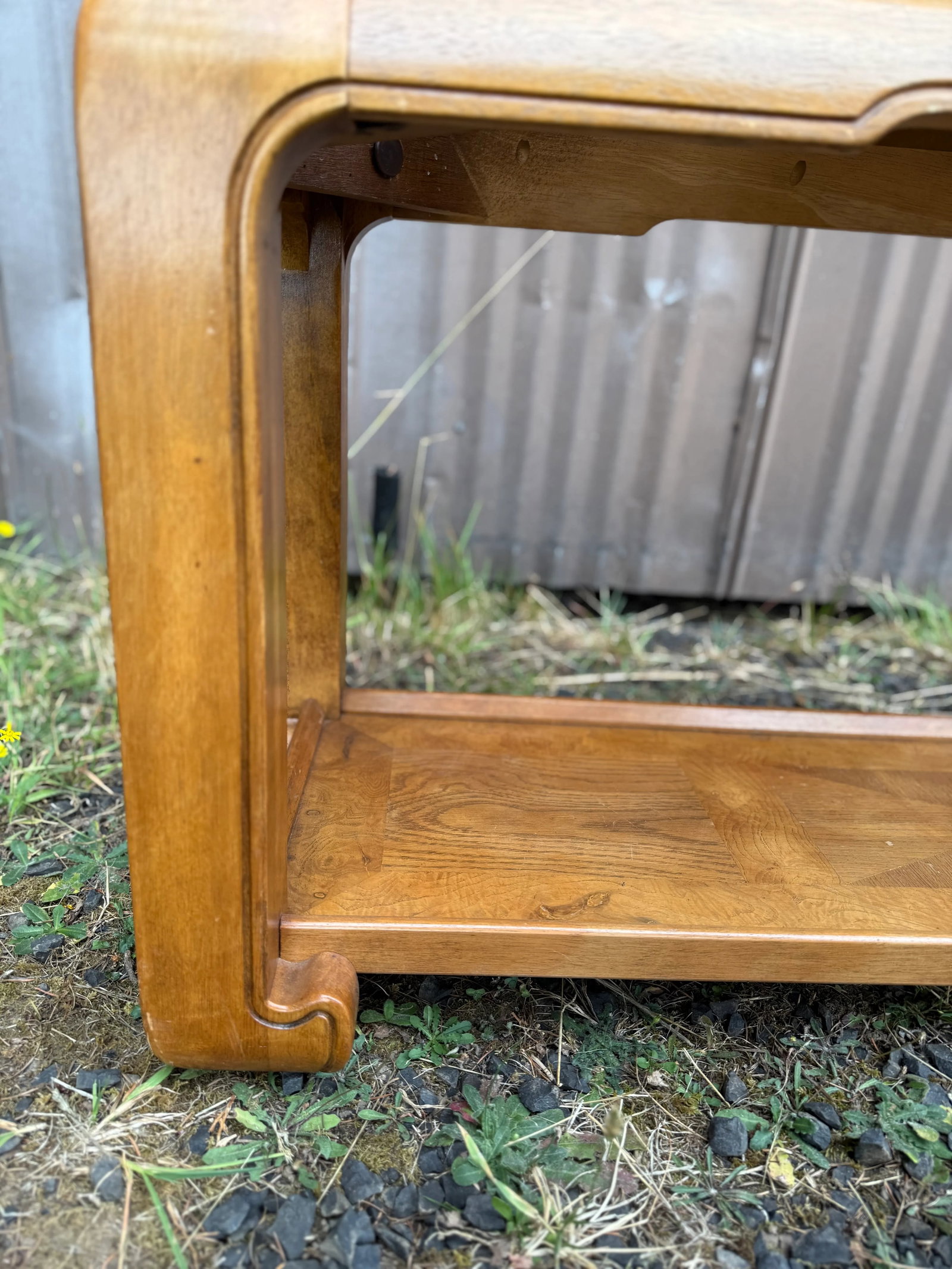 Burlwood and Smoked Glass Couch/Trestle Table Attributed to Schnadig Intl and James Mont - 4