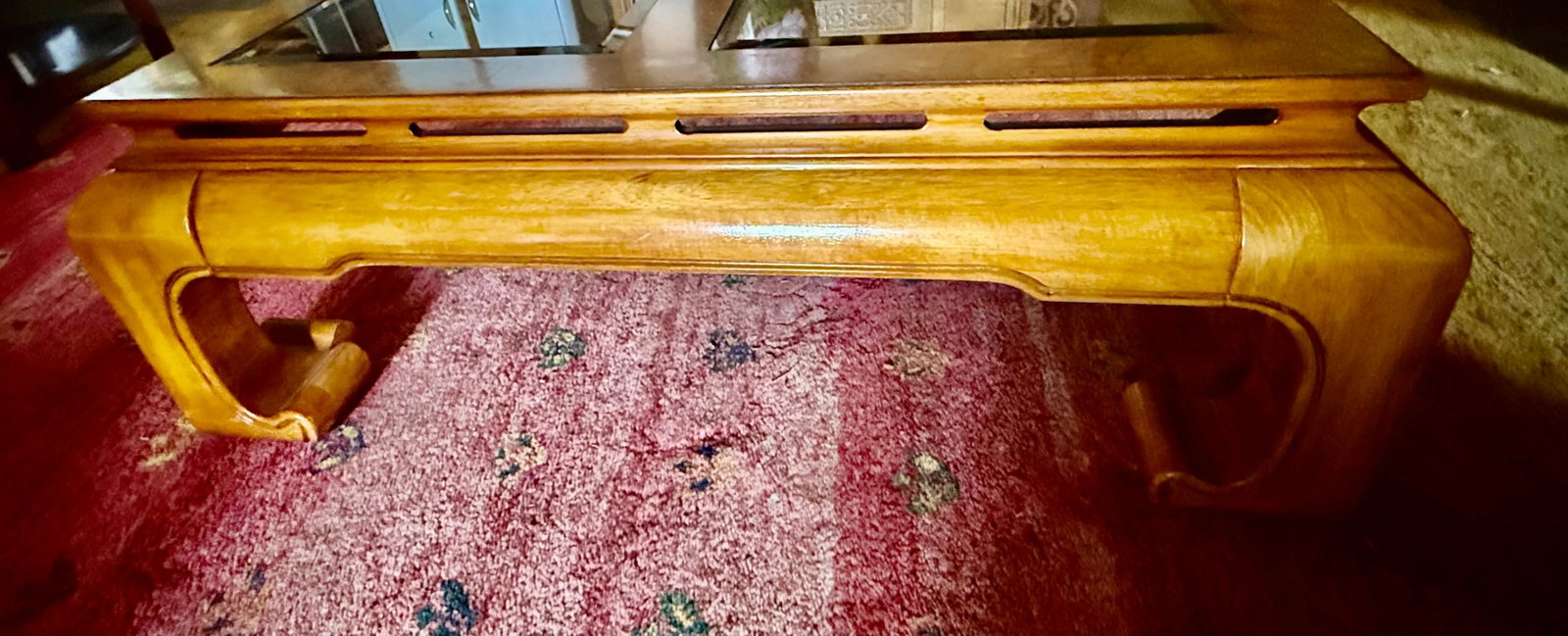 Classy Burlwood and Smoked Glass Square Coffee Table Attributed to Baker Furniture and James Mont - 10