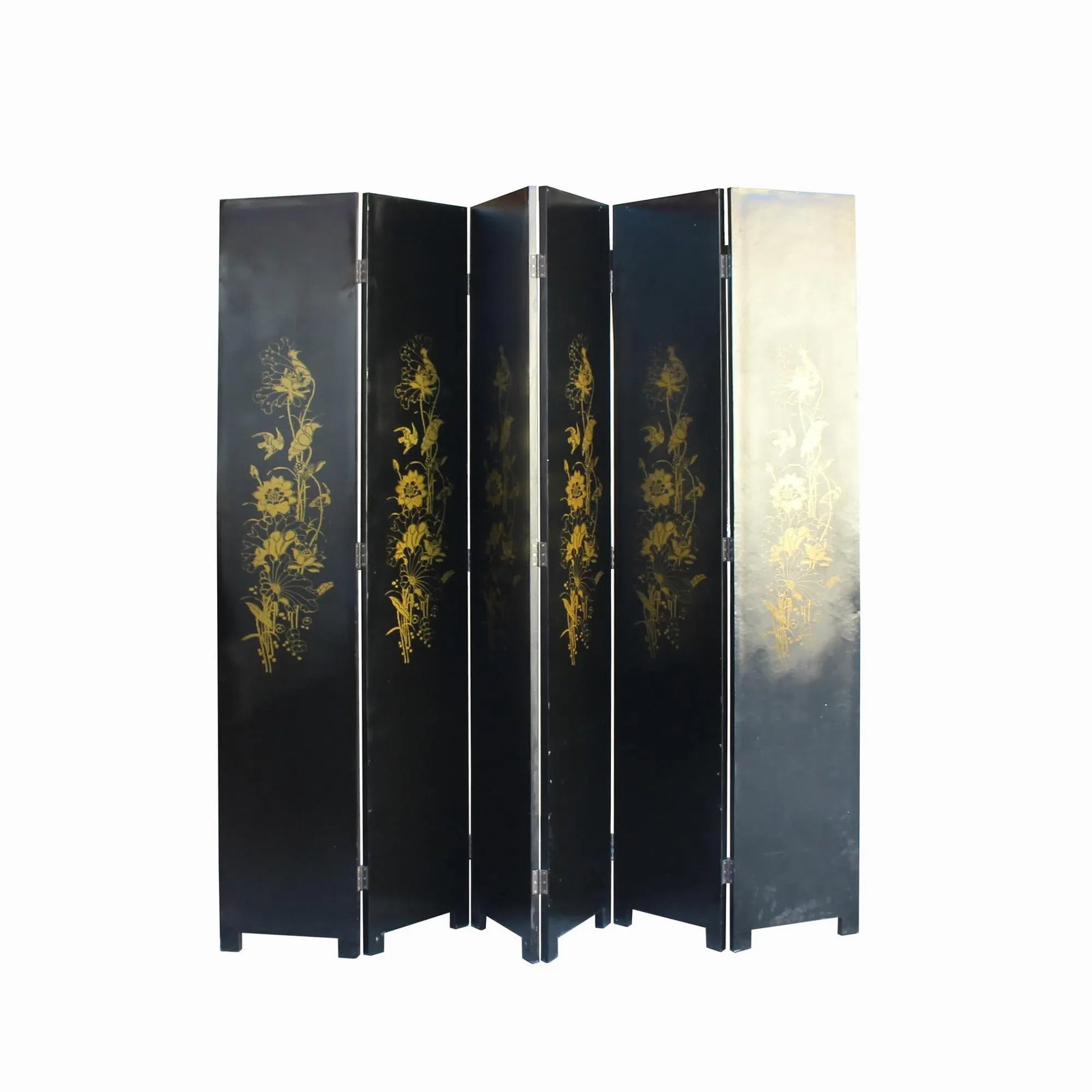 Water Ink Style Blue Lotus Pond Flower Birds Theme Graphic Screen - 4