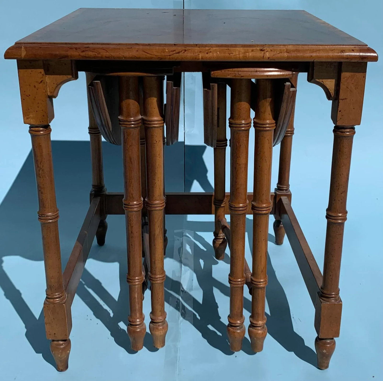 1970s Fruitwood Nesting Side Tables - Set of 3 - 10