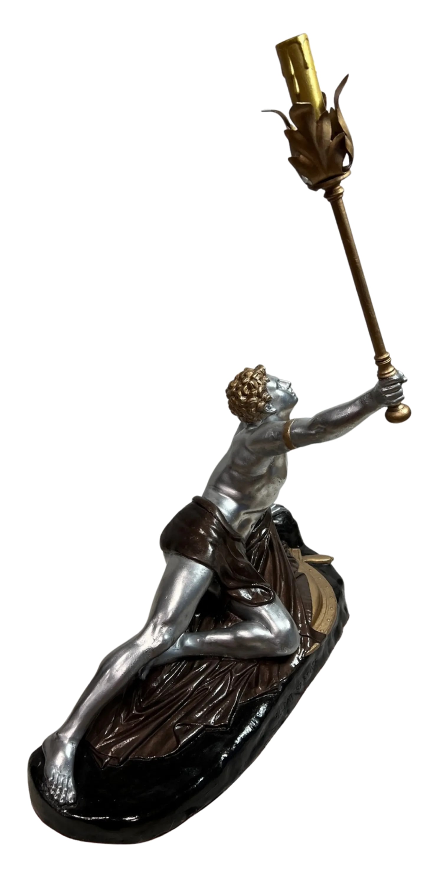 Antique Bradley & Hubbard 1880's "Soldat Spartiate" Sculptural Table Lamp - 11