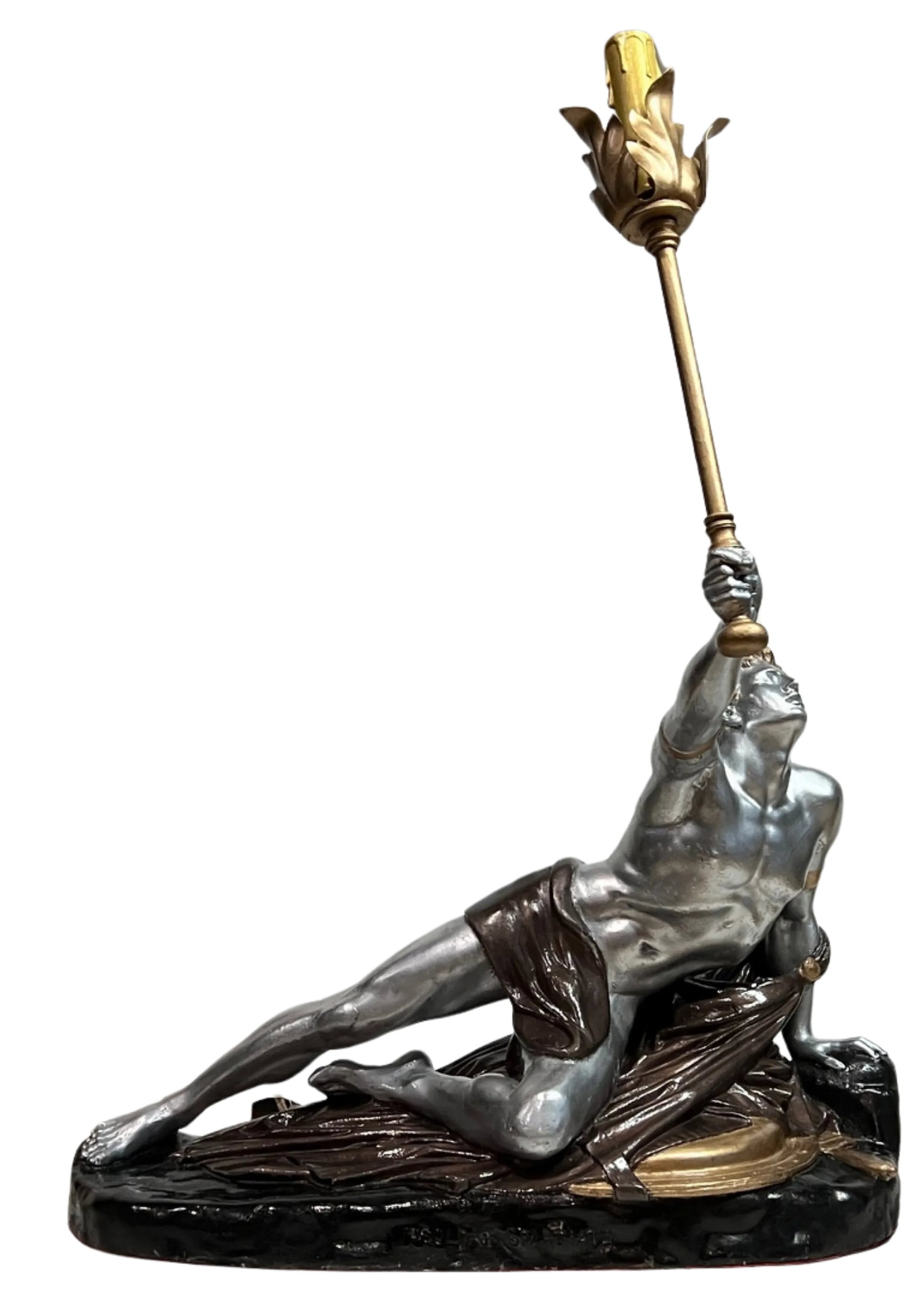 Antique Bradley & Hubbard 1880's "Soldat Spartiate" Sculptural Table Lamp - 14