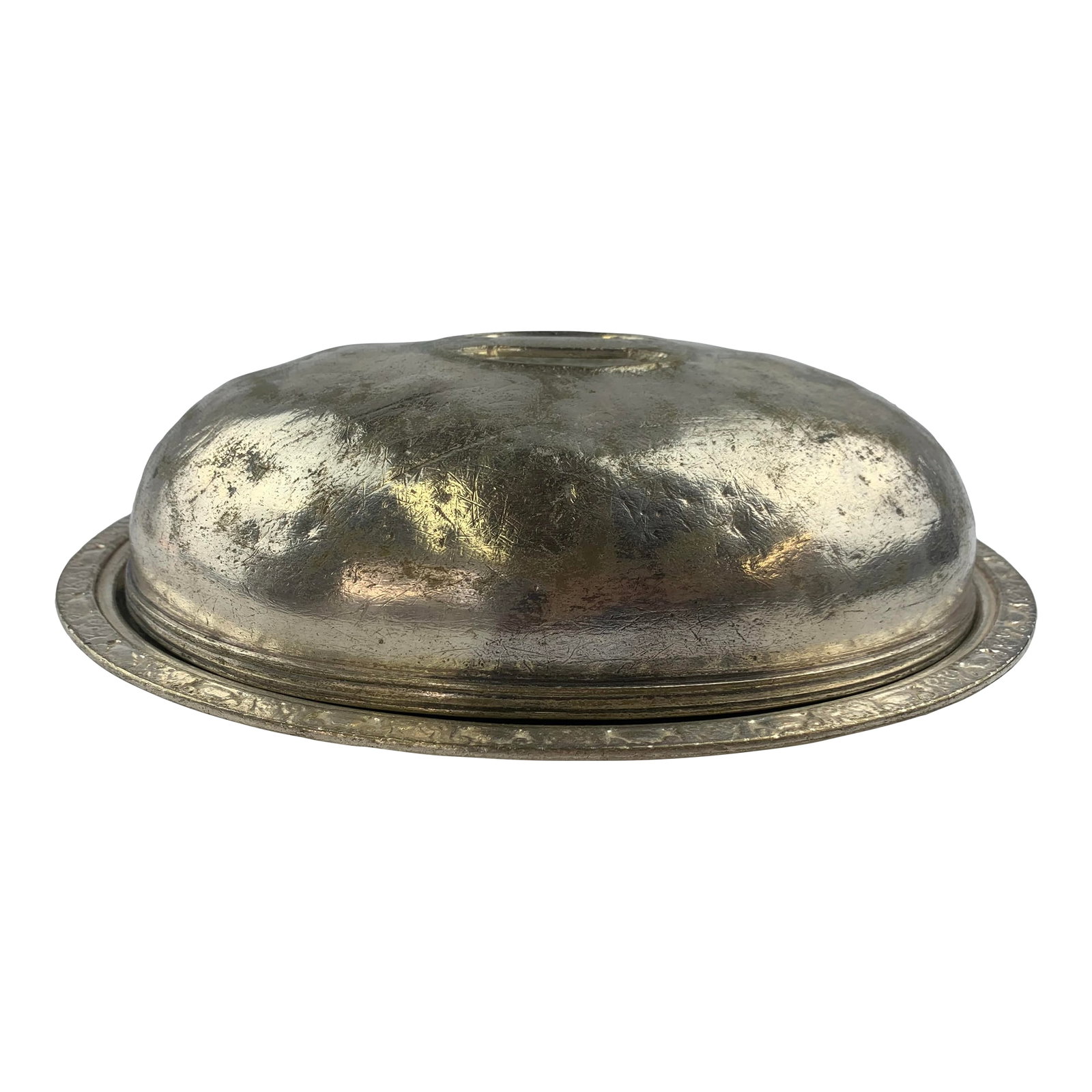 Vintage Waldorf Astoria Hammered Silver-Plated Lidded Serving Tray: Vintage Waldorf Astoria Hammered Silver-Plated Lidded Serving Tray From the estate of Bob & Dolores Hope Condition: Alterations: Original Condition Unaltered Imperfections: Some Imperfections
