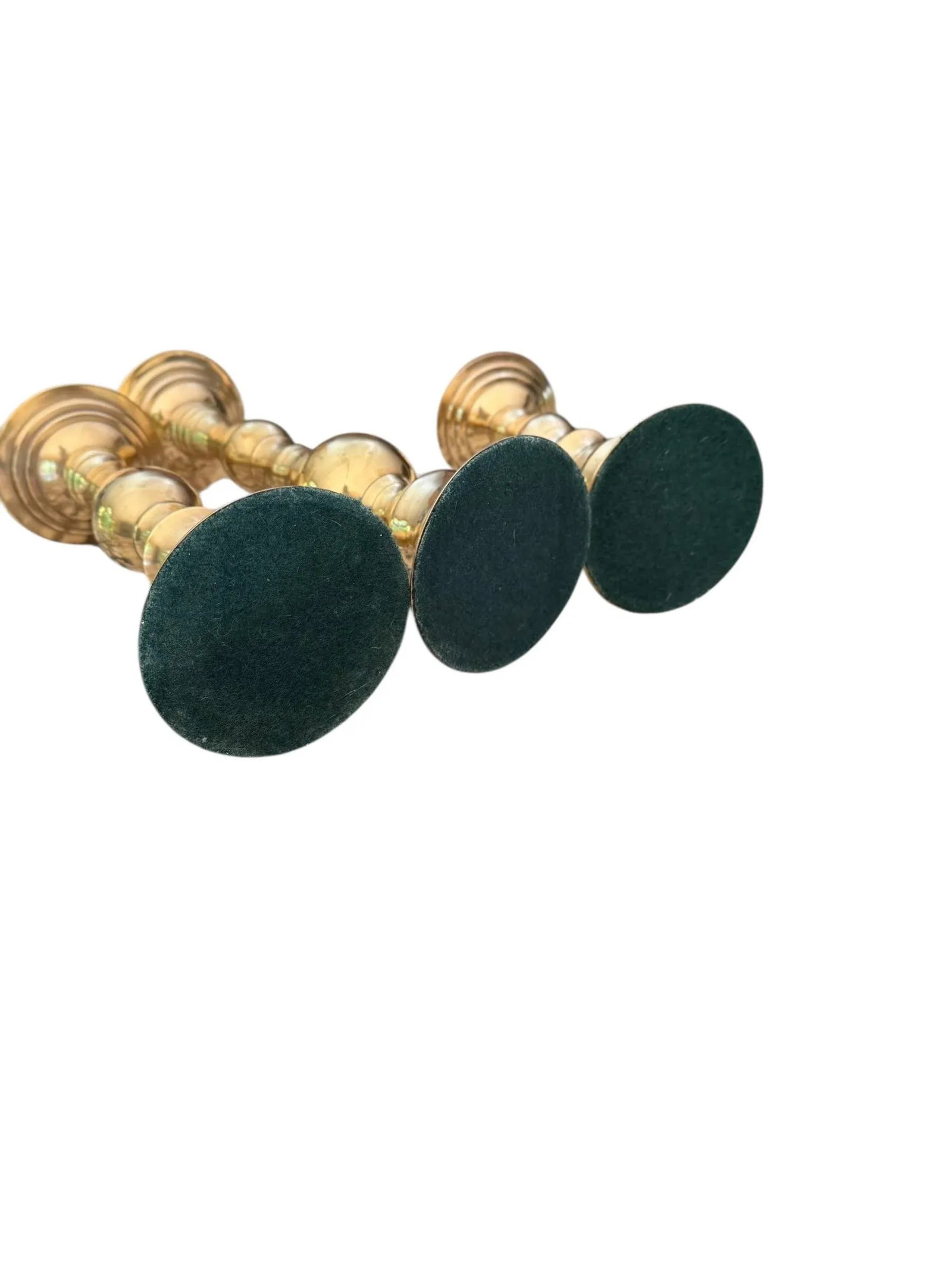 Polished Brass Candlesticks Set of 3 - 10