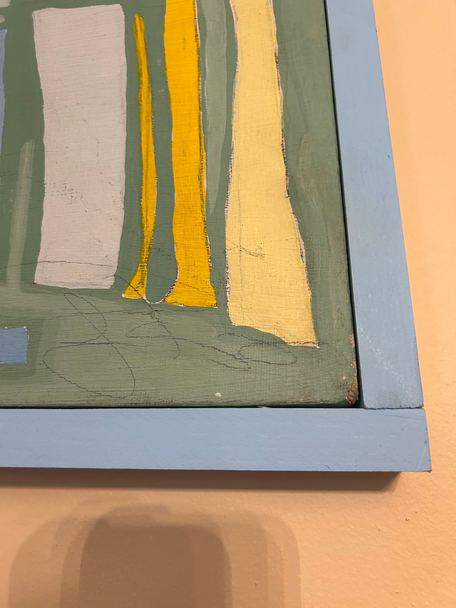 Vintage Abstract Architectural Modern Painting Signed by Carlson - 3
