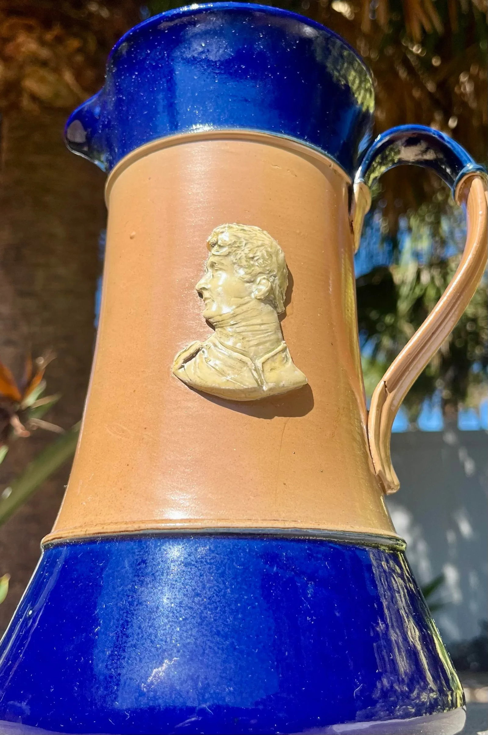 Antique Royal Doulton Stoneware Jug/Pitcher, King George IV John Doulton - 3